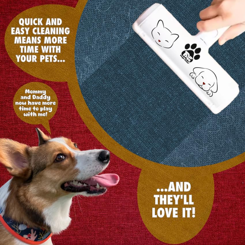 Image of Pet Hair Remover Reusable Tool - Dog and Cat Fur Removal Roller for Bedding, Couch, Clothing, Carpet and More - Multisurface Hair and Fur Removal Tool (Red Velvet)