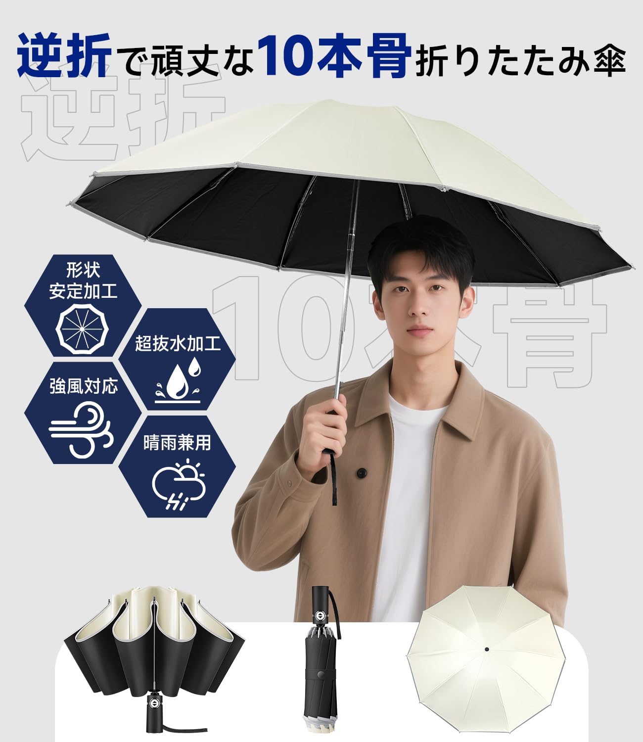wallaw 【逆折り式10本骨】折りたたみ傘:74%OFFでお得な高機能モデルか?