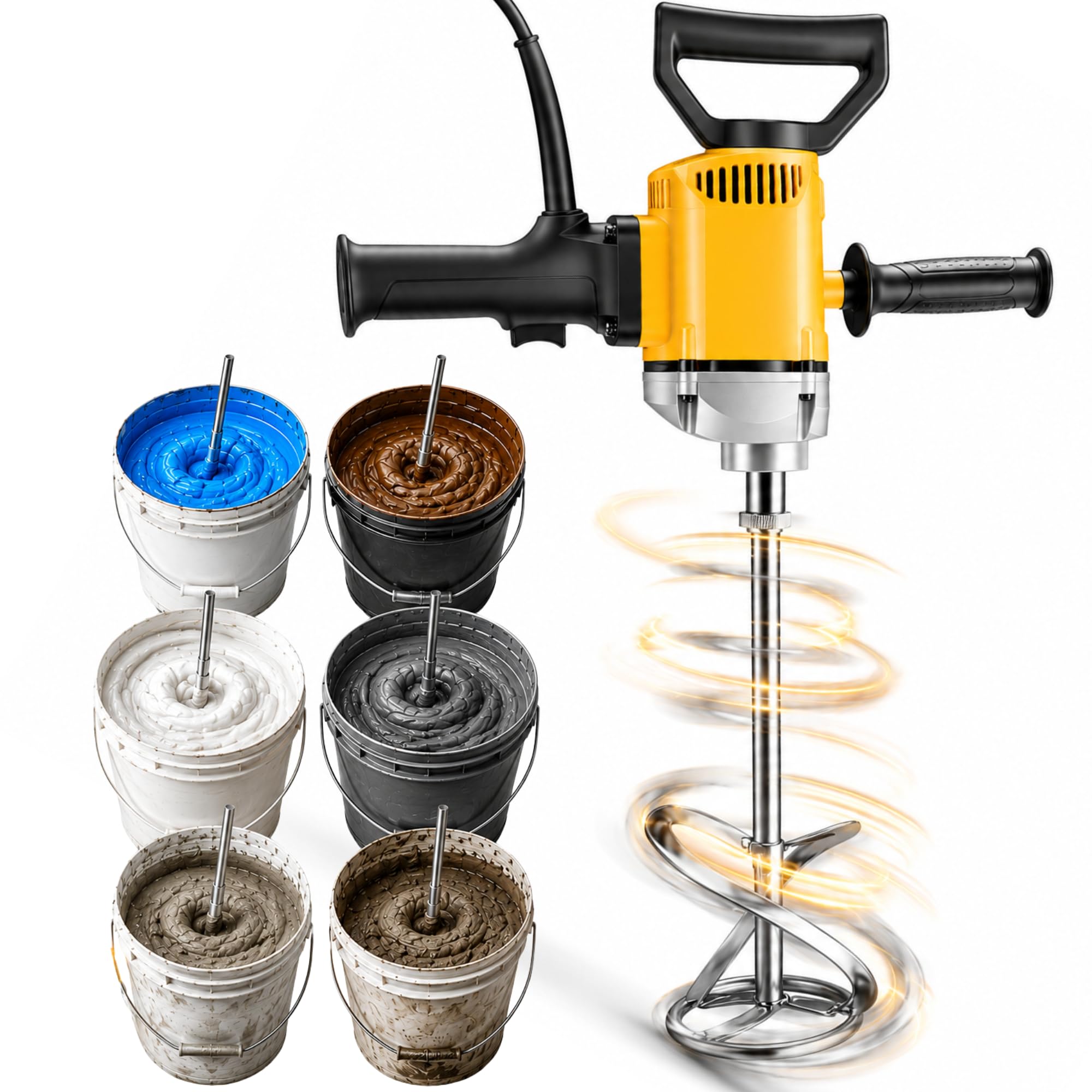MAF PRO Electric Paint Mixer 1200W Heavy Duty Paint Mixer Machine with Variable Speed Control | Multipurpose Stirrer for Paint, Putty, Cement, Mortar, Adhesive & Construction Materials-image-6