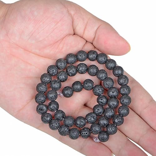 Miniatura 8 de Cuentas de cristal natural de 0.394in, piedras preciosas redondas energéticas curativas sueltas para hacer joyas, pulseras y tobilleras con agujero