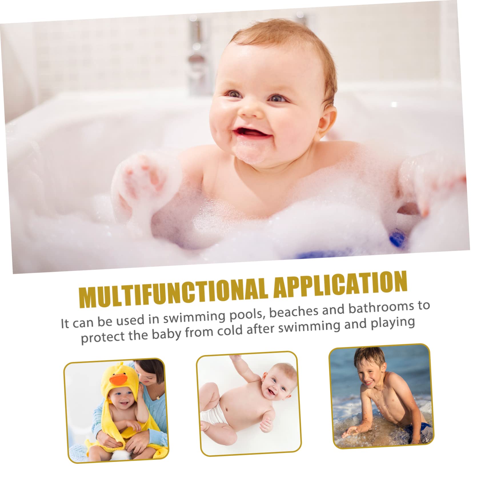 DECHOUS 2piezas Toalla De Baño Infantil Capucha Toalla Absorbente para Playa y Piscina Diseño De Microfibra Suave y Amigable La Piel para Bebés y Niño Niña