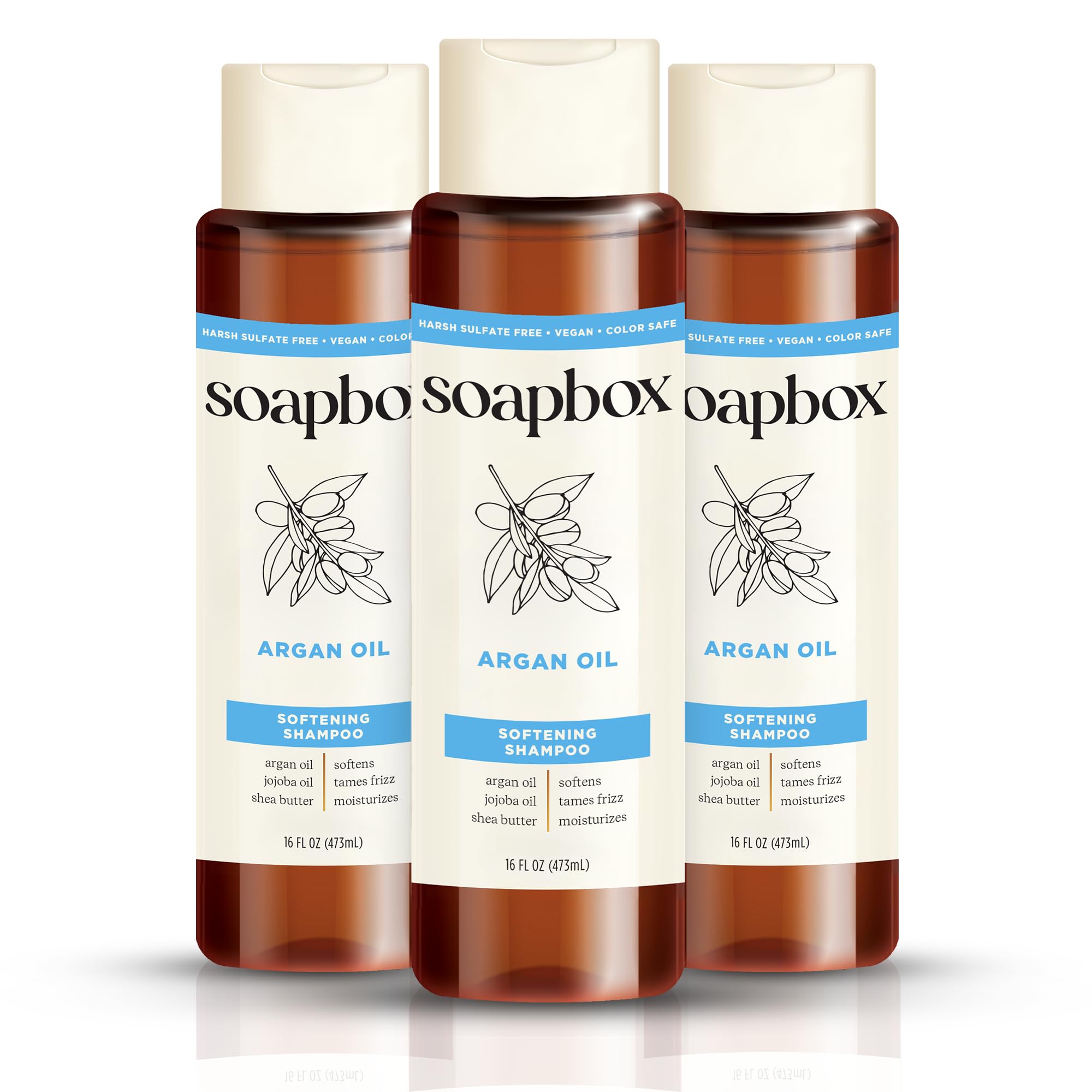 SoapBox Soaps Shampoo, Argan Oil with Shea Butter, 3 Count