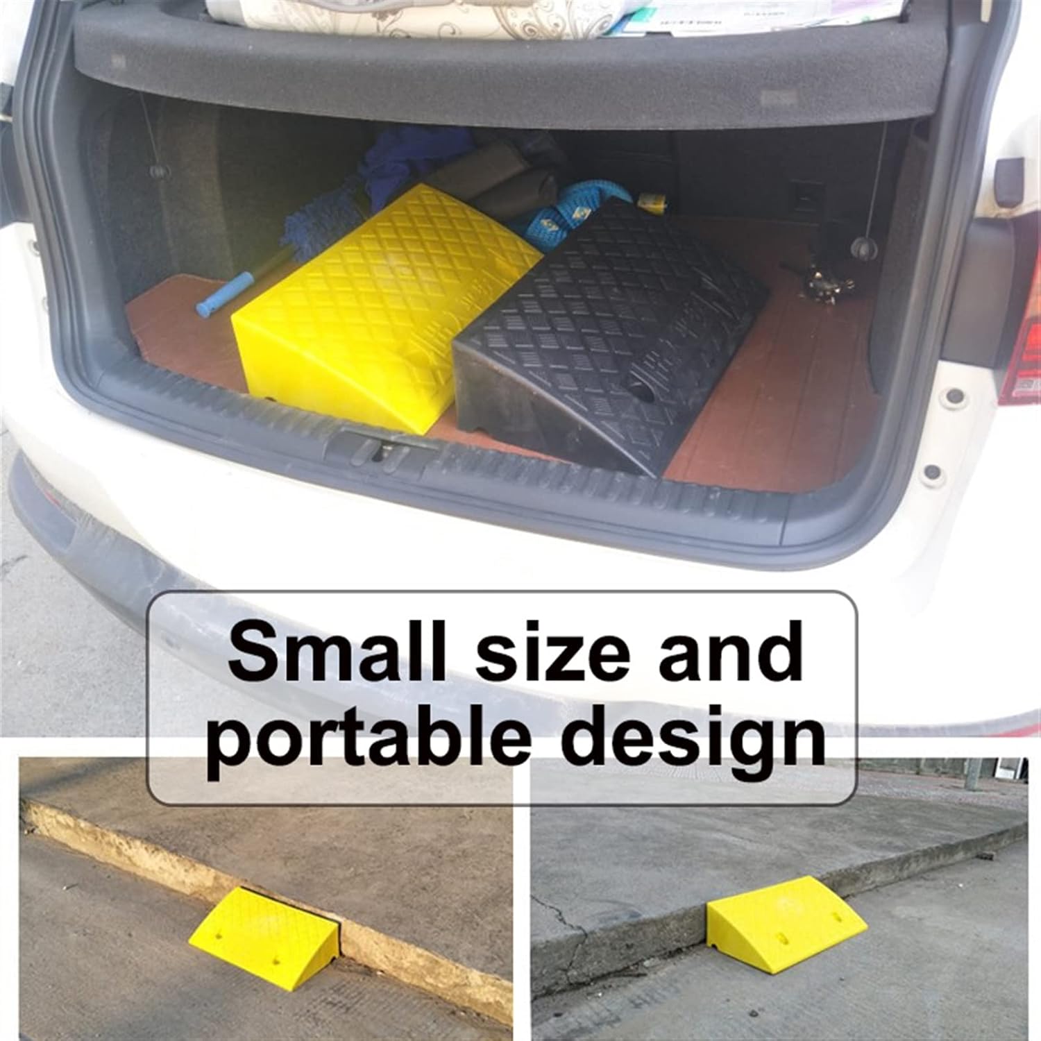 Threshold Ramp,Car Slope Ramp,Driveway Curb Ramps, for Loading Dock, Garage,Warehouse,Driveway,Sidewalk (Color : D, Battery *1 : 50 * 27 * 11cm)