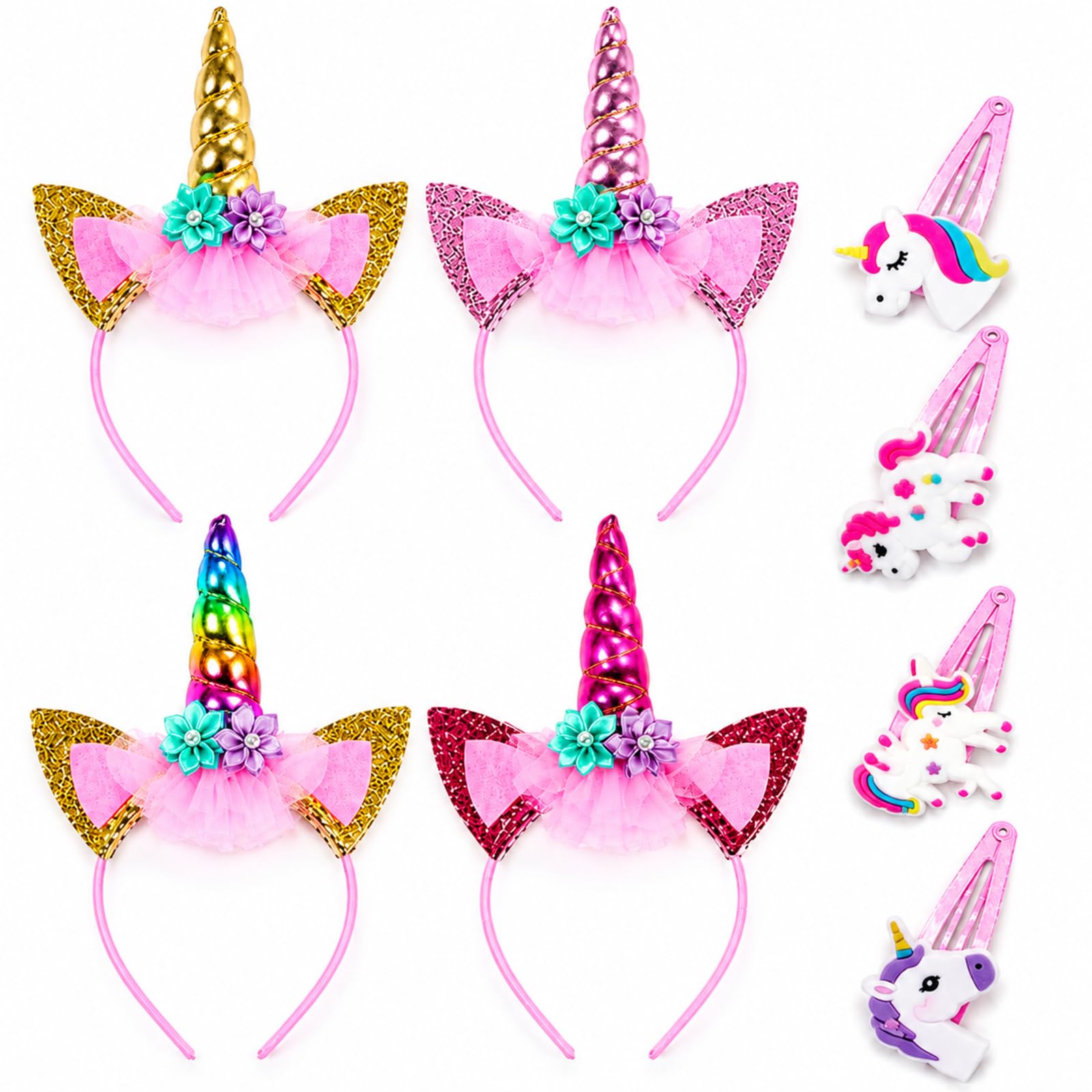 Buuraqq 8Pcs Unicorn Headband Set, Hair Accessories