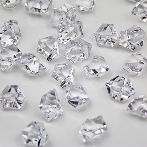 WELMATCH Piedras de hielo acrílicas turquesas, gemas del tesoro para dispersión de mesa, rellenos de jarrones, bodas, banquetes, fiestas, eventos,