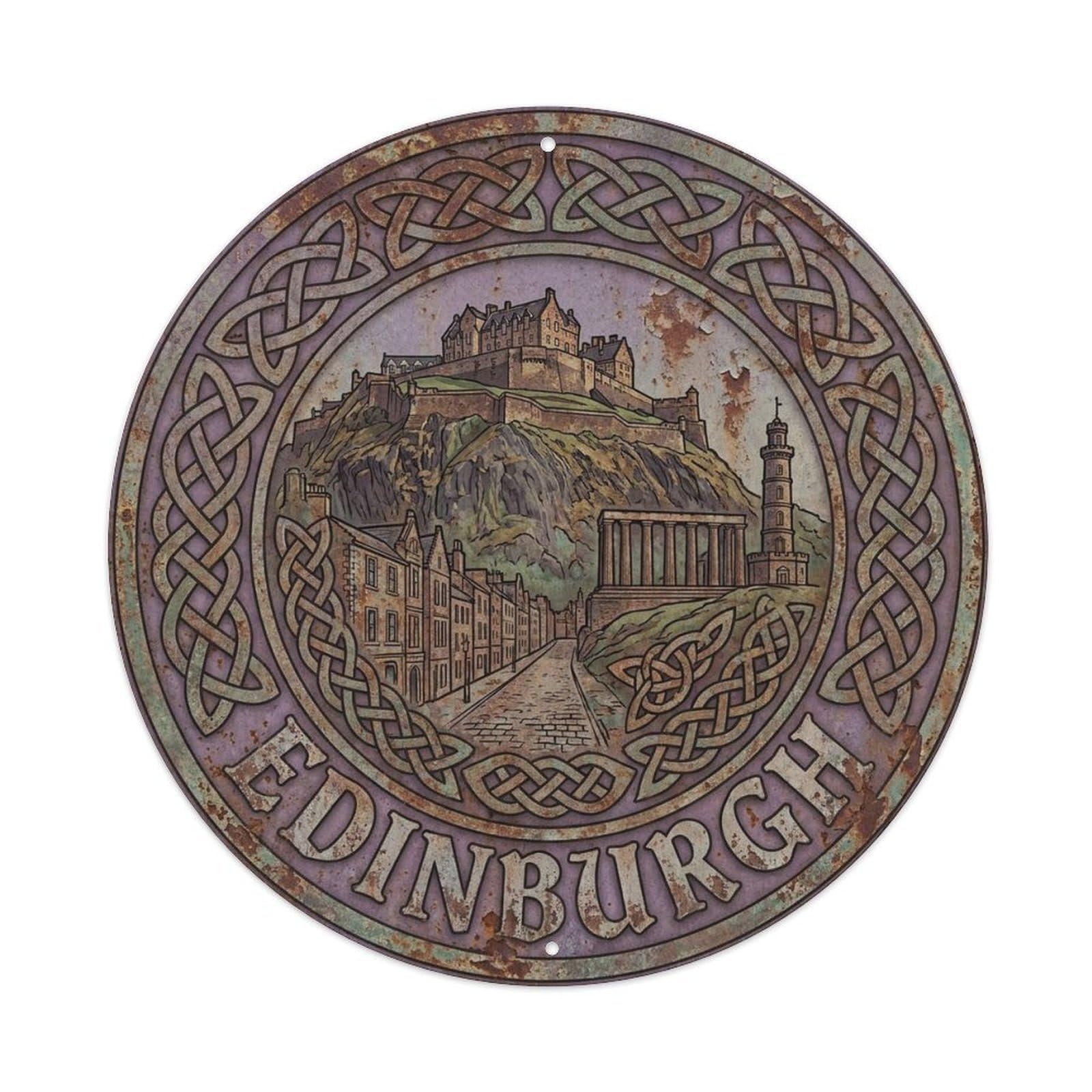 Edinburgh Scotland Vintage Heritage Travel Landmark Metal Tin Sign