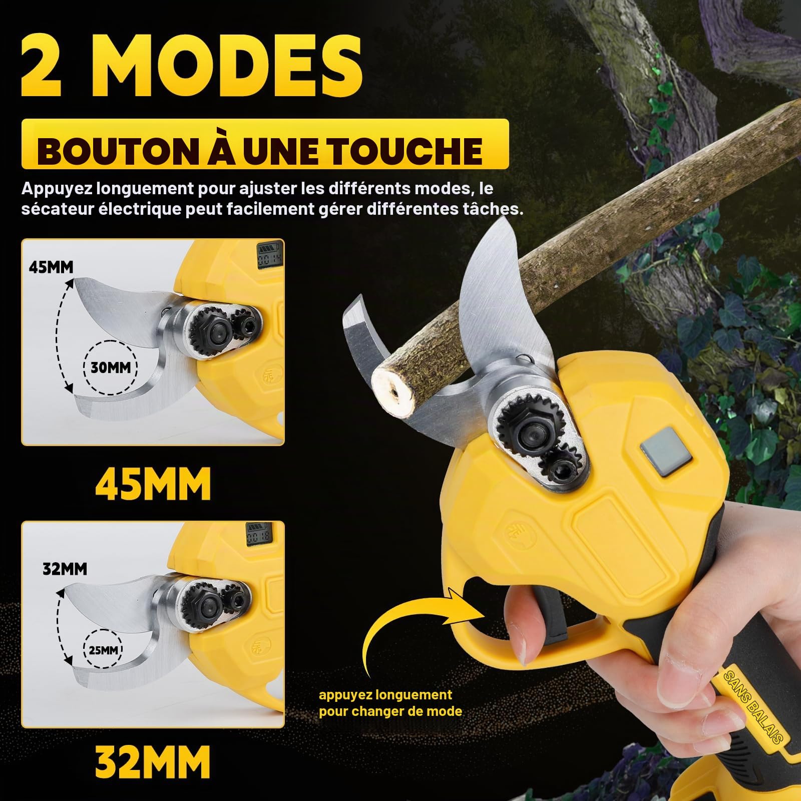 Sécateur Électrique Sans fil Compatible avec Dewalt 18V 20V (Sans batterie)