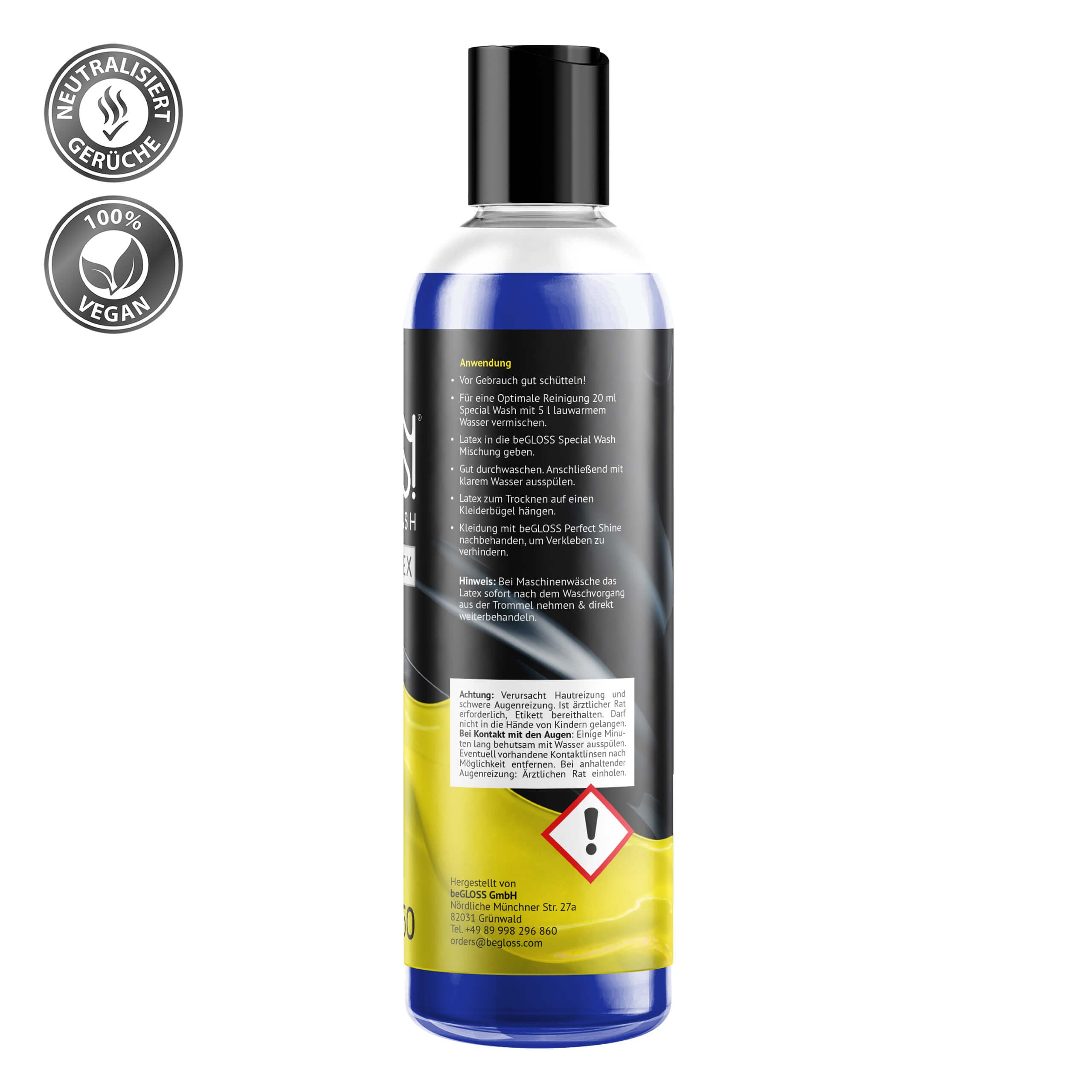 Latex Pflege PREMIUM SET - Latexpolitur Perfect SHINE SPRAY - Special WASH LATEX Waschmittel - WIPE Latexpoliertuch Small - Latexanziehhilfe EASY GLIDE SPRAY + UV & STORAGE PROTECTION Spray