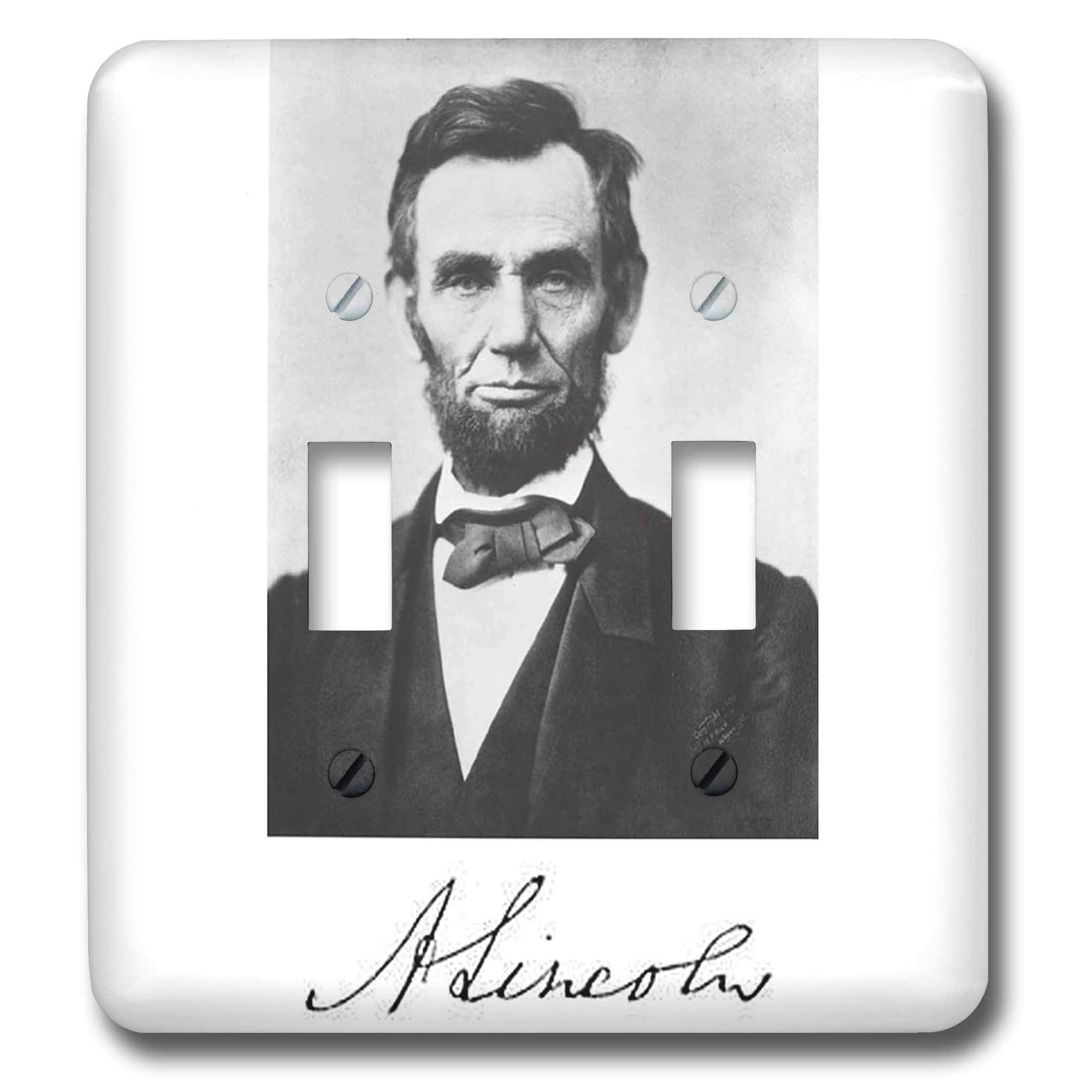 Interrupteur double Abraham Lincoln 3dRose lsp_5319_2 pour décoration murale