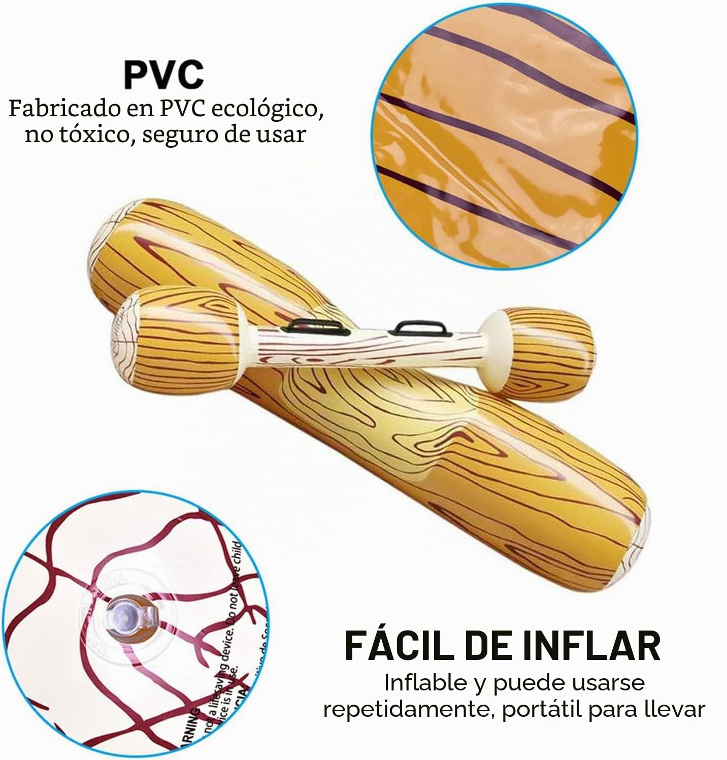 Juego De 4 Piezas De Juguetes Inflables Para Piscina – 2 Balsas Y 2 Bastones De Batalla | Soportan Hasta 200 Kg | Ideal Para Fiestas De Adultos Y Adolescentes