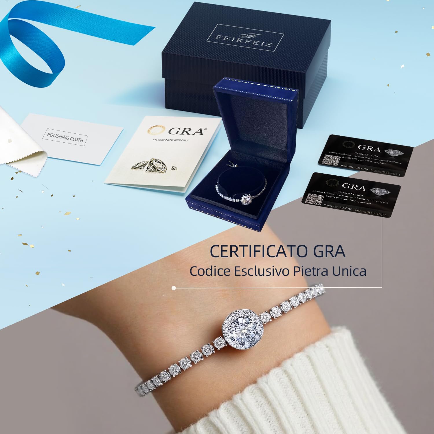 Bracciale tennis in moissanite, 2CT diamanti in moissanite coltivati in laboratorio da 8mm, placcato in rodio, bracciale regolabile da donna in argento e platino, alla moda, regalo di gioielli.