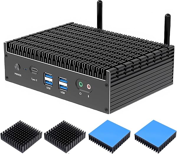 Skynew ファンレス ミニPC Windows11 Pro 静音 耐久性 省電力 第12世代 Core i7-1255U / 16GB DDR4 / 1TB NVMe SSD 2.5Gbps LANx2 業務用 産業 パソコン 品番 K12 - 1
