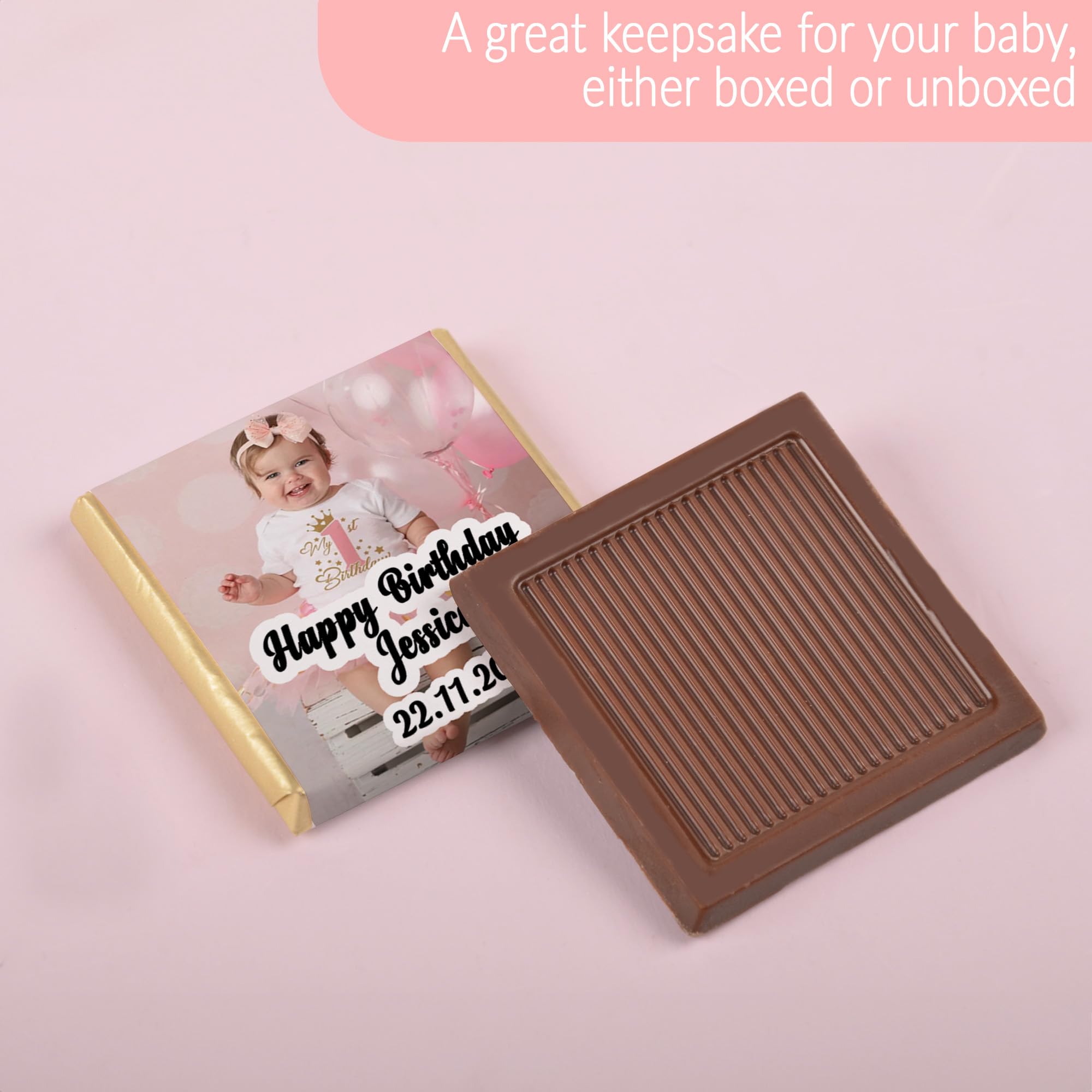 Personalisierte Baby-Foto-Schokolade, personalisierte Schokolade, personalisierbares Geburtstagsgeschenk mit Ihrem, Taufe, erstes Geburtstagsgeschenk