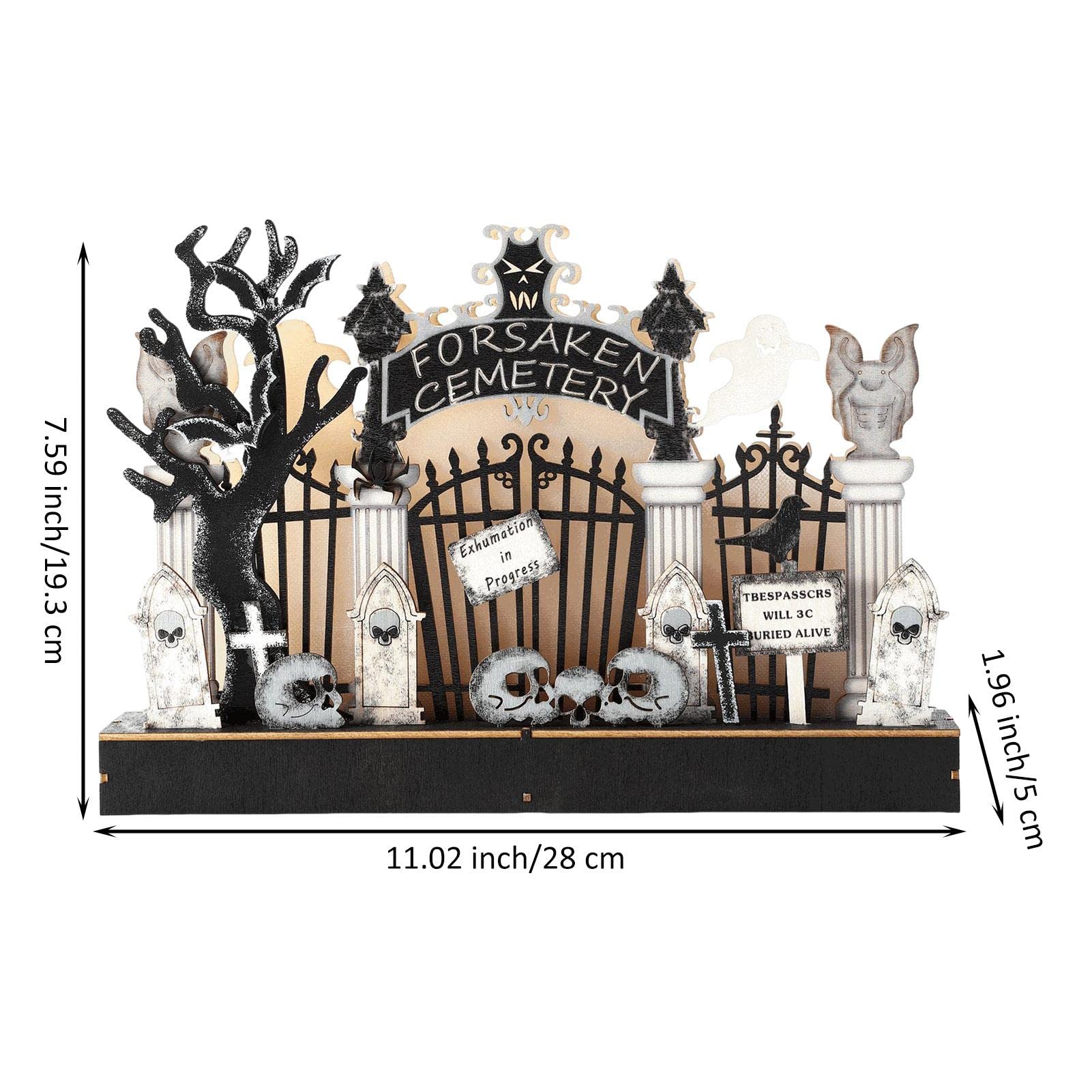 Straszne światło dekoracyjne z duchami Halloween | Latarnia na baterie z nagrobkami, czaszkami i duchami | Przerażające światło czaszki Ghost Festival Światła LED do domu, biura i sklepu