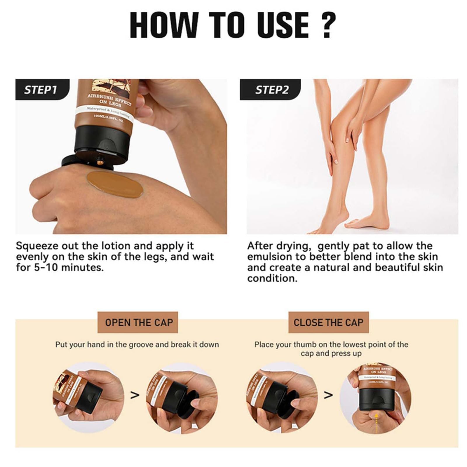 Miracle De Paris Leg Makeup, Miracle De Paris Body Coverage Perfector, All Over Complexion Perfector With Brush For Legs, Waterproof Long-Lasting Sweat-Proof Coverage Concealer (#2)