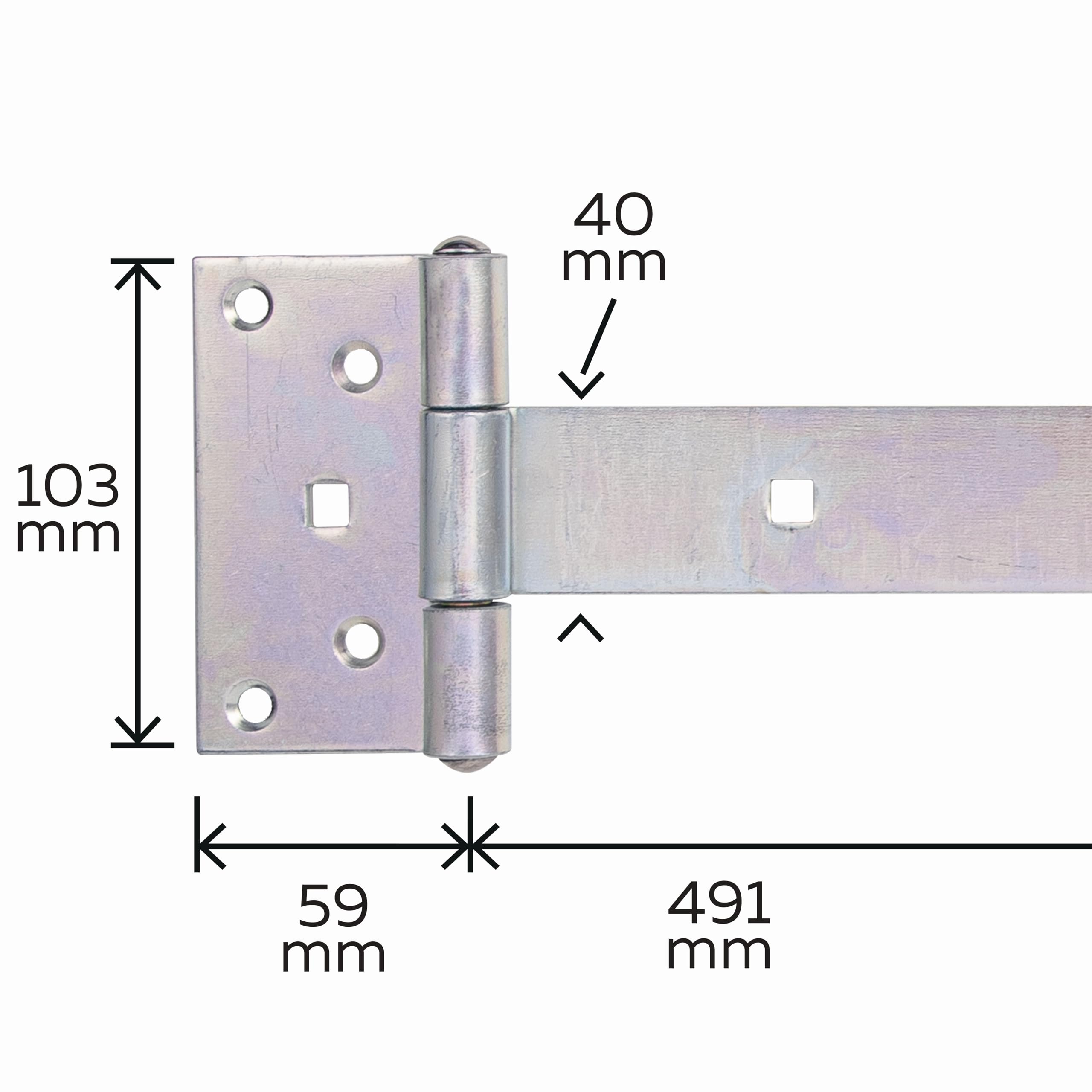 GAH-Alberts 311025 311018 zawieszka krzyżowa | z wciskanym trzpieniem | ocynkowana galwanicznie na żółto | taśma 491 x 40 mm | zawias 103 x 59 mm | zestaw 3 sztuk