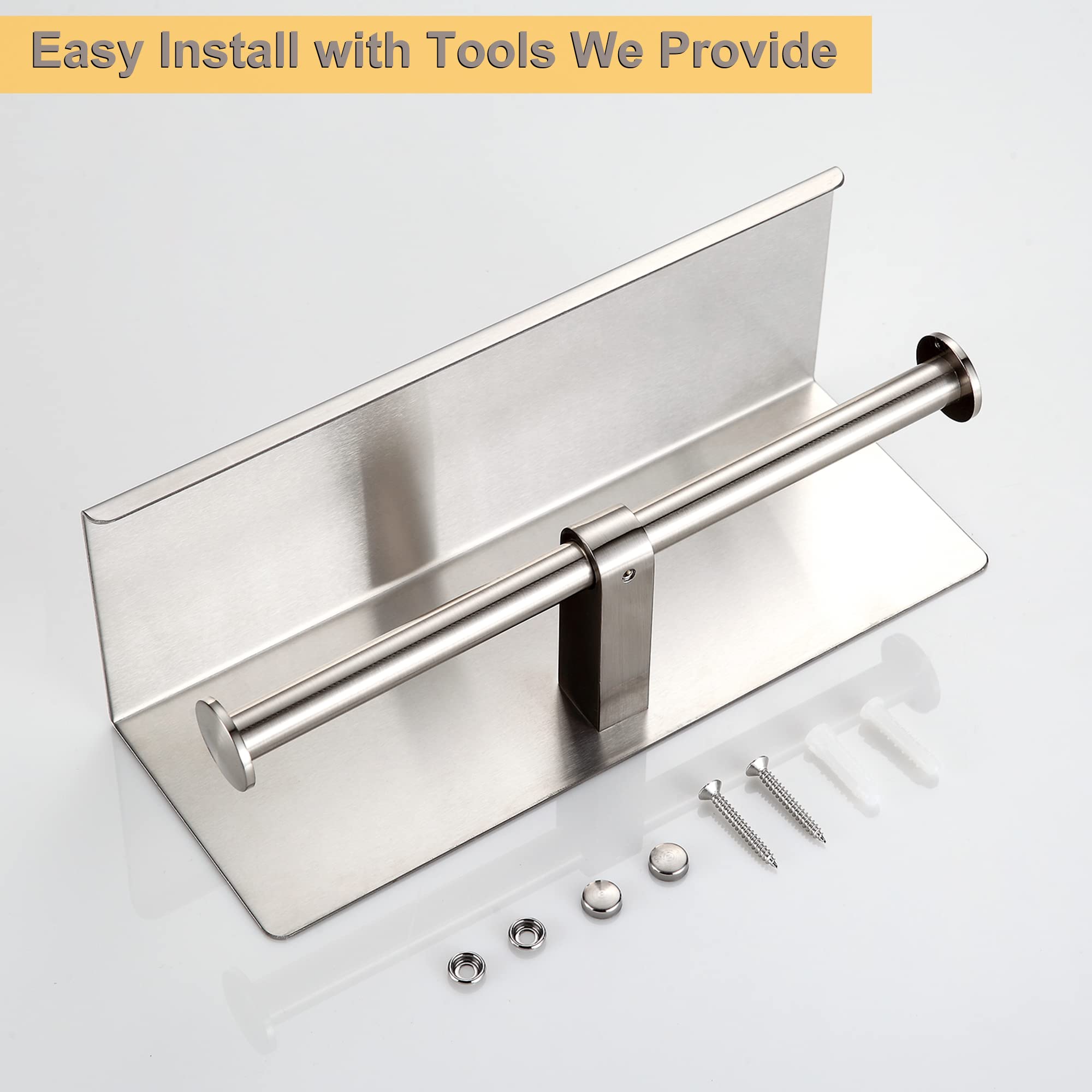 BGL Toilet Paper Holder with Shelf Brushed Nickel Double Head Toilet Tissue Roll Holder 304 Stainless Steel Wall Mount for Bathroom — Amazon image 6