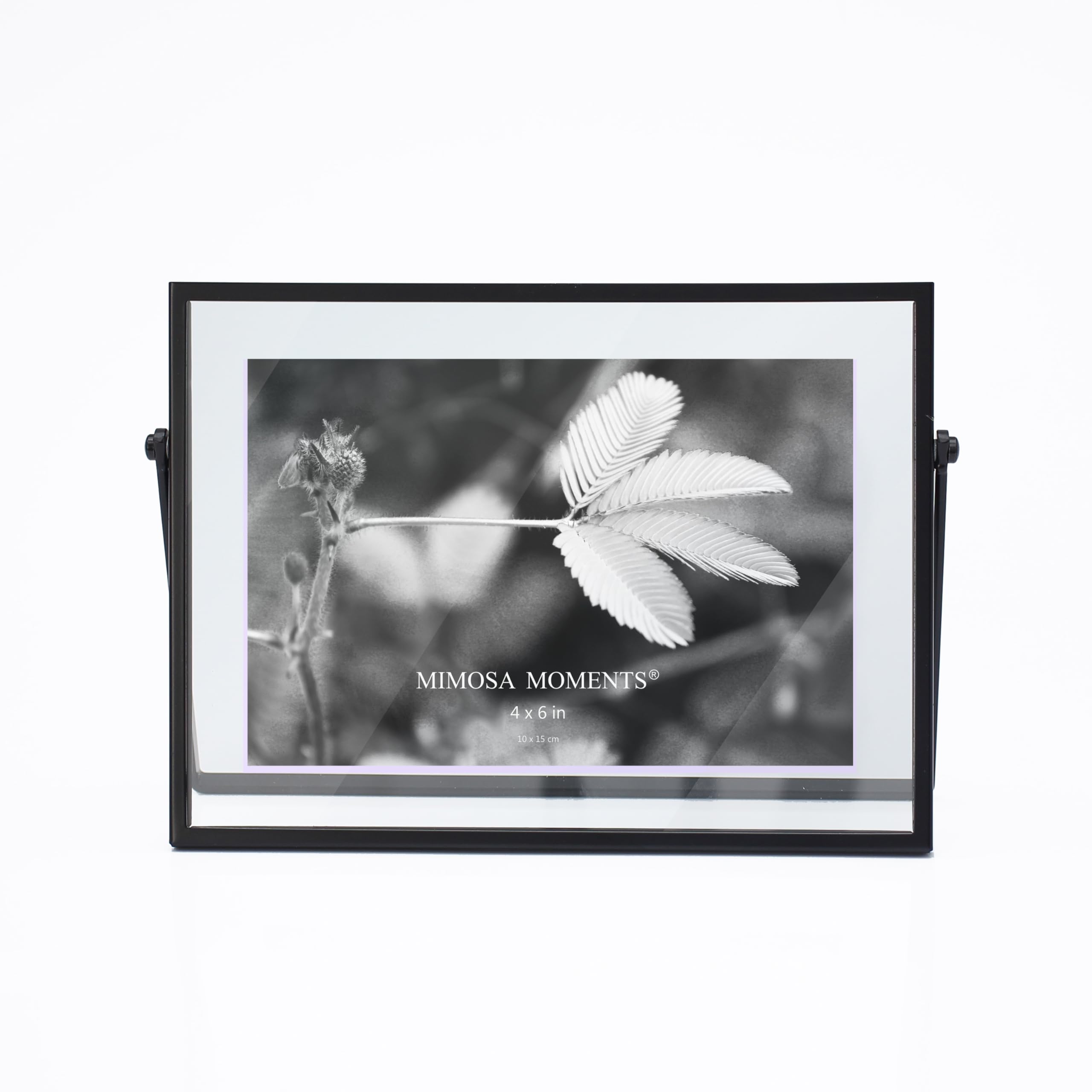MIMOSA MOMENTS Black Metal Floating Picture Frame(Black, 4x6 horizontal)