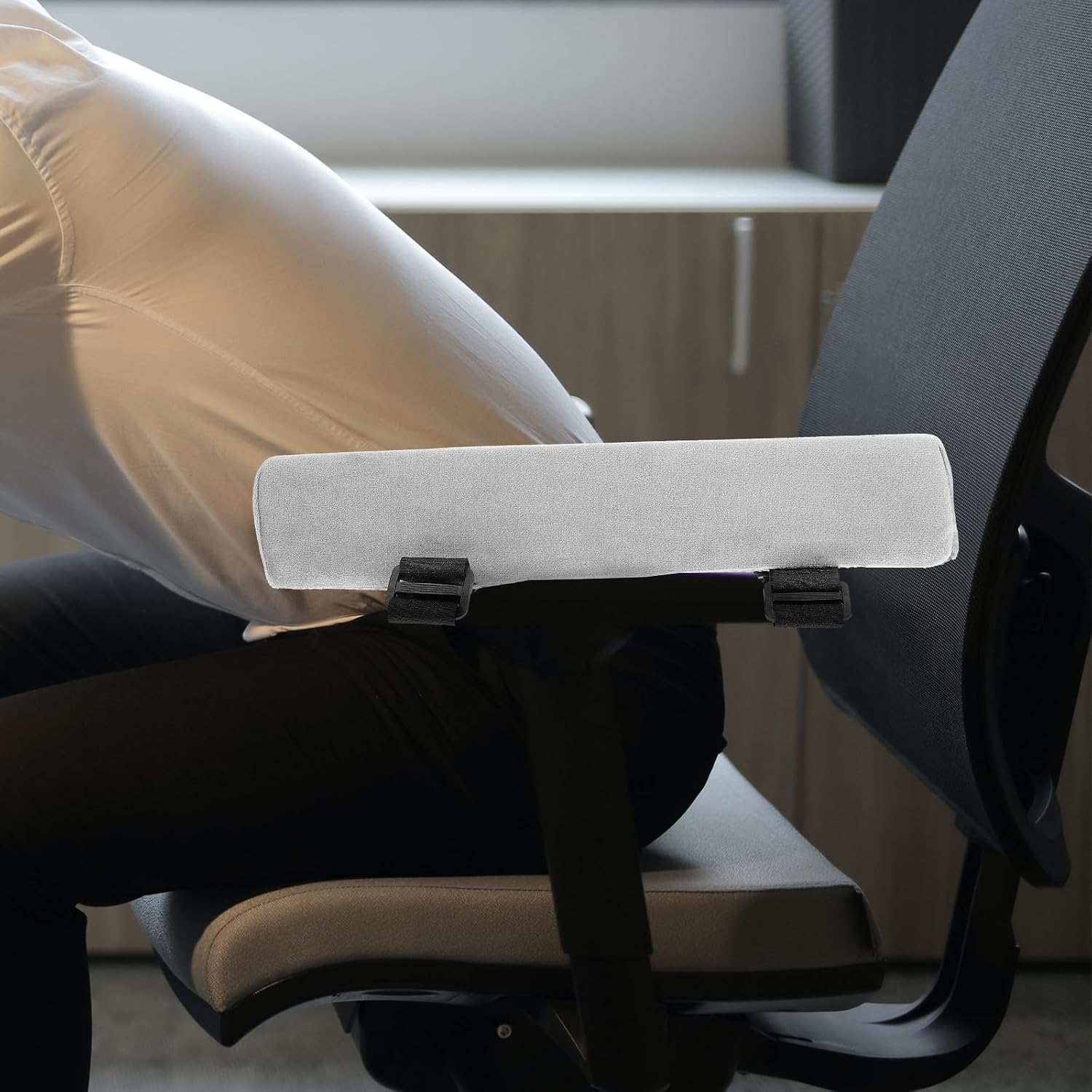 Office Chair Armrest Pads, Height Boosting Sponge Covers for Typing