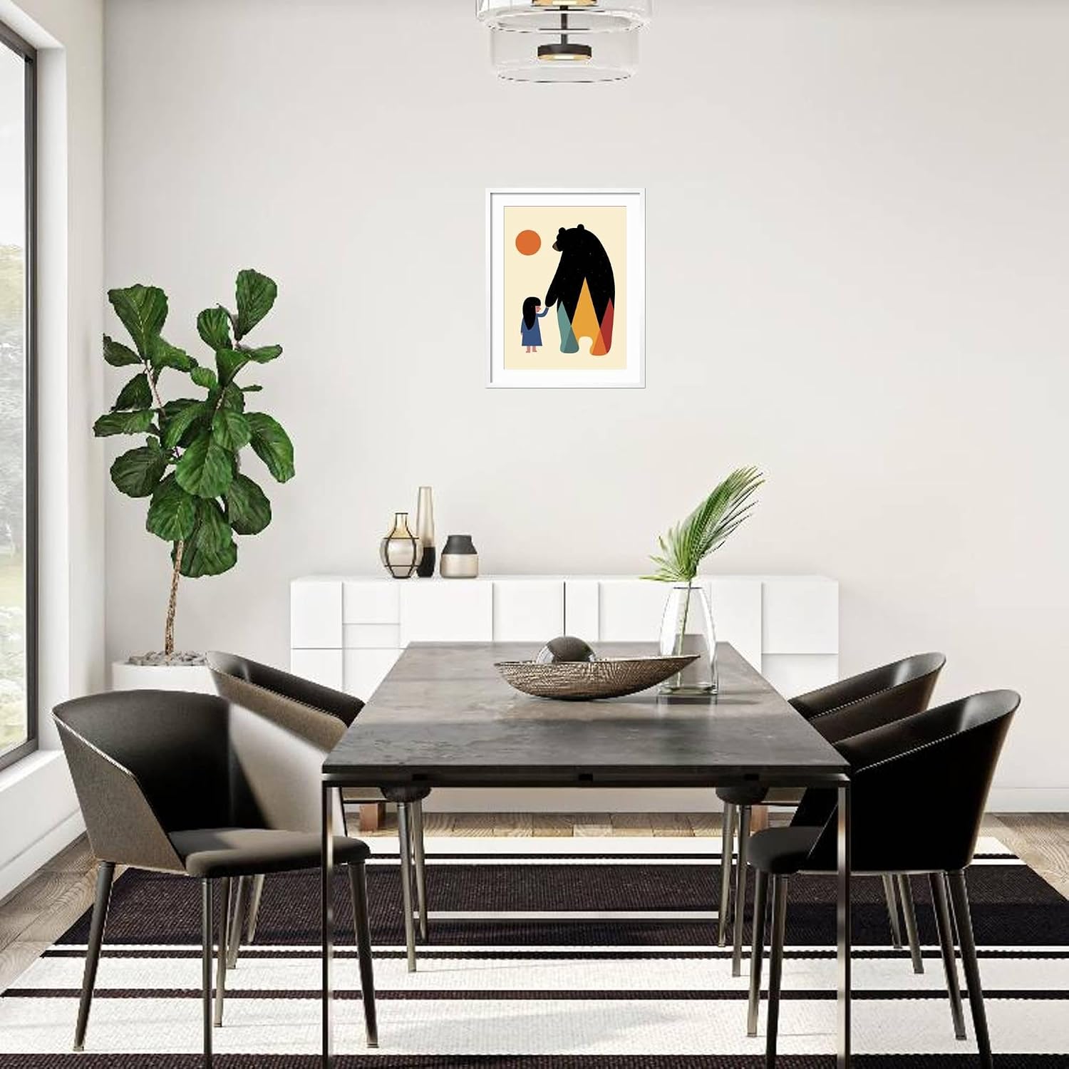 ART.COM Framed Wall Art Prints Go Home by Andy Westface, Animals Decor, 18" x 24", White Frame with White Mat