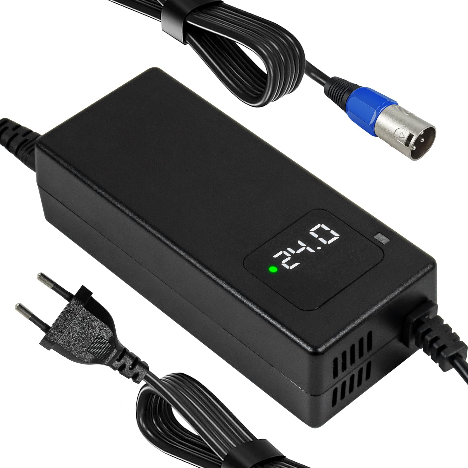 24 V 4 A Chargeur électrique 3 broches XLR mâle pour sièges roulants Lakematic, Pride Mobility, Jazzy Power Chair, Drive Medical, Golden Technologies