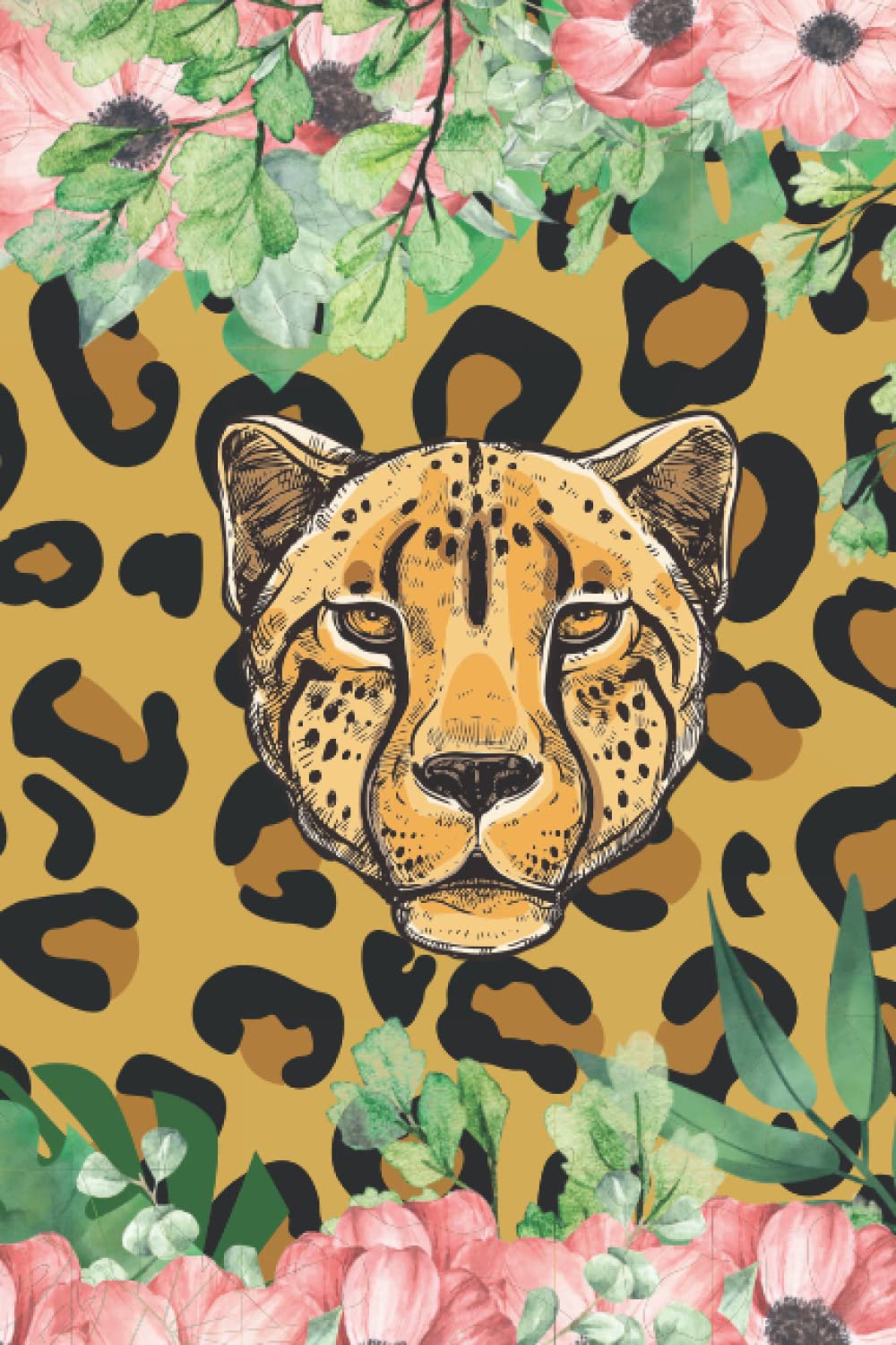 floral Cheetah journal with: notebook