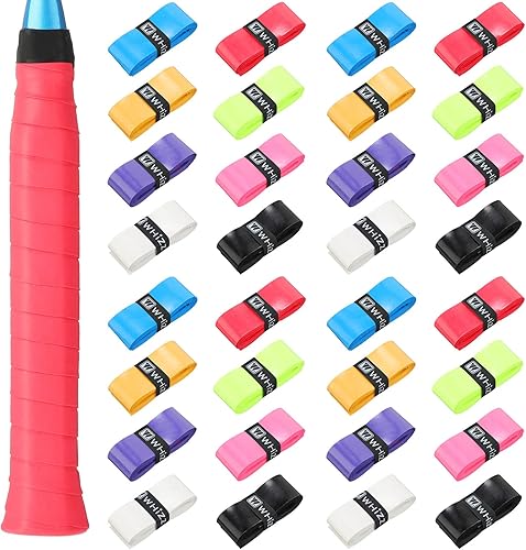 Jerify 24 piezas de cinta adhesiva para raqueta de tenis, cinta adhesiva precortada para raqueta de bádminton con comodidad aterciopelada para