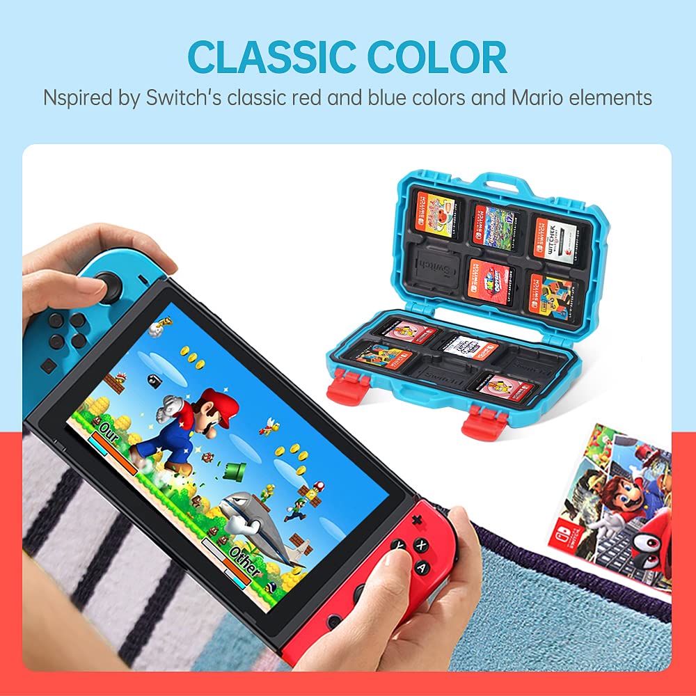 LYNCA Funda de Tarjeta de Juego para Nintendo Switch y NS NX, Carcasa rígida Protectora a Prueba de Golpes Interruptor de Almacenamiento de Tarjetas de Juego, 12 Ranuras para Tarjetas de Juego