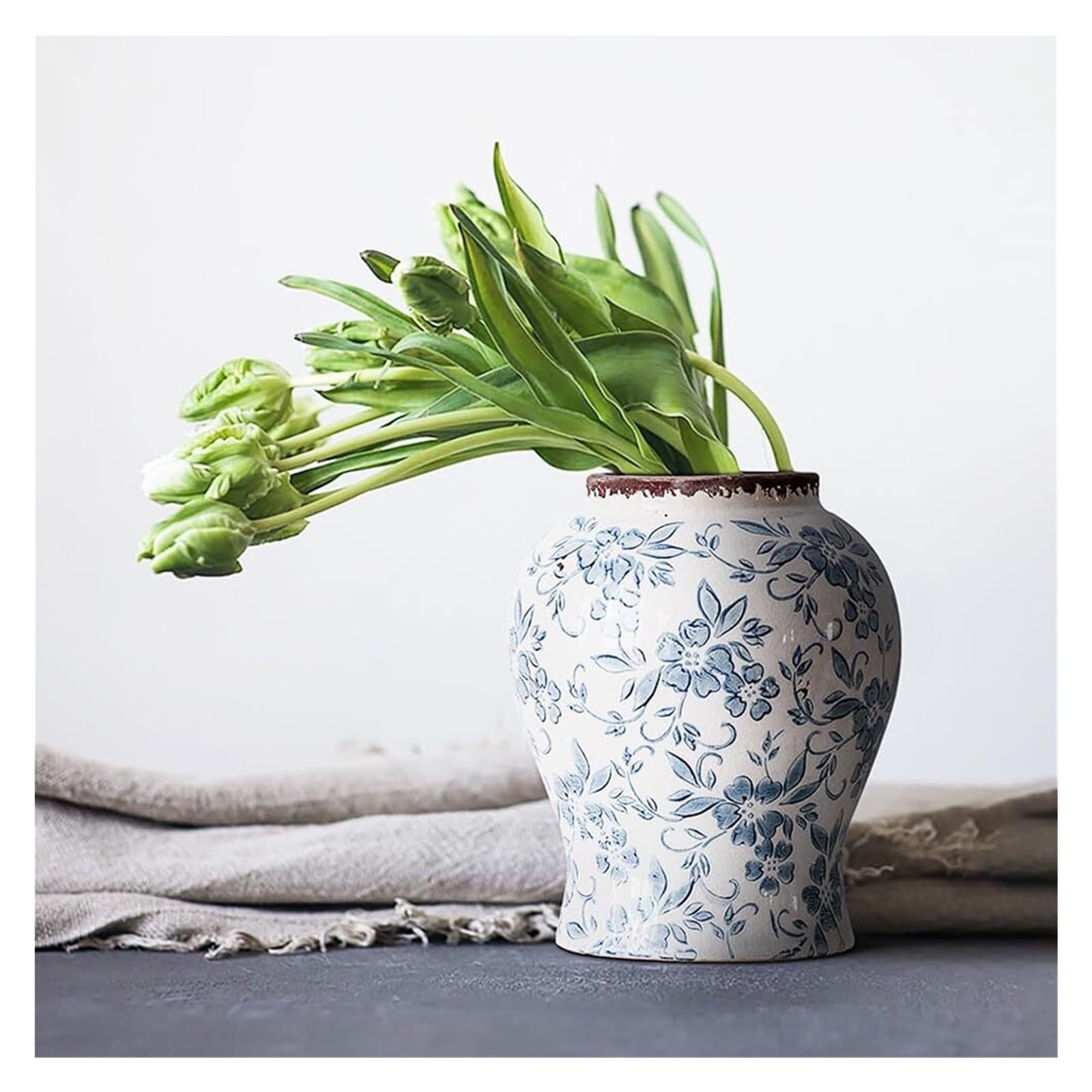 Entryway Decor Vintage Vases For Home Decor Ceramic Chinoiserie Vase For Flowers Unique House Gifts(B)