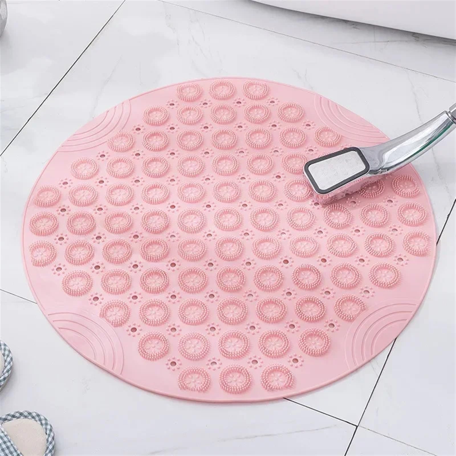 Alfombra de baño para masajes de pies en platos de ducha redondos