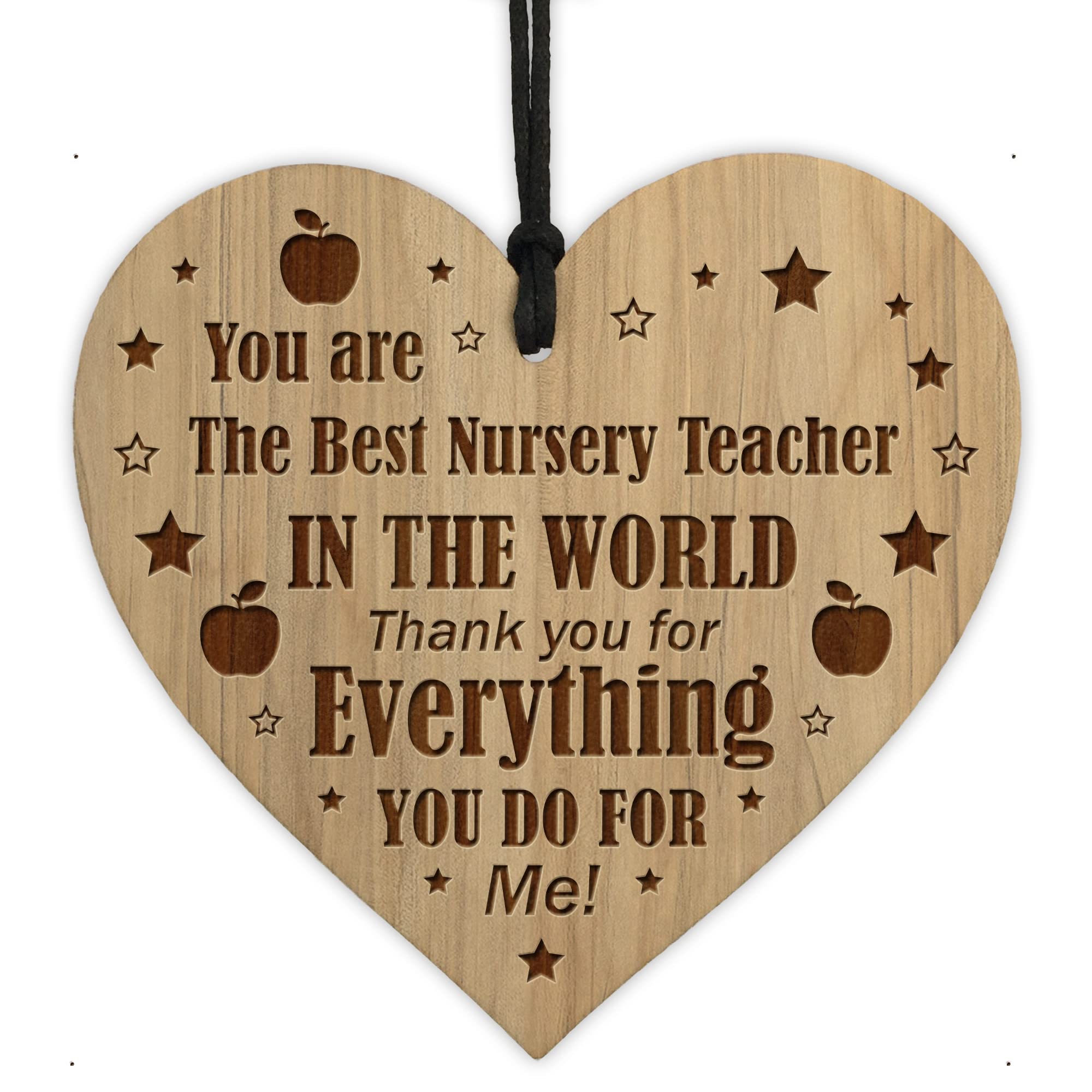 Red Ocean Nursery Teacher Appreciation Gifts Engraved Heart Leaving Nursery Gifts For Teacher Teaching Assistant