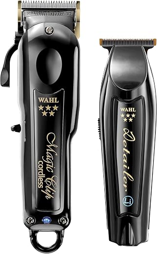 Wahl Professional Men | 5-Star Series Cordless Barber Combo | Includes 5-Star Black Magic Clip &amp; 5-Star Black Detailer Li