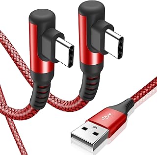 USB Type C ケーブル L字 3m USB-C to USB-A けーぶる【PD& QC3.0対応 3.1A急速充電】タイプc 充電ケーブル iPhone 17 16 15 Pro Max,Samsung Galaxy S25,Sony,Huawei,Pixel、usb c機器と互換性があり(red)