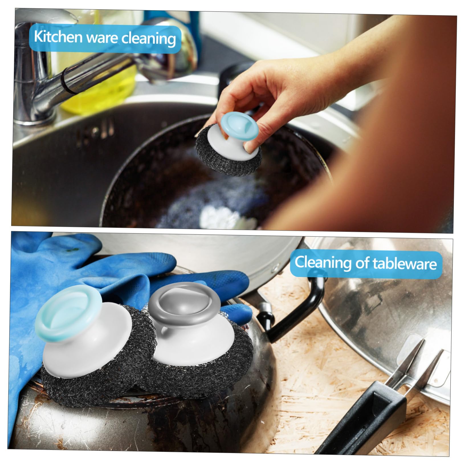 HAPINARY Stainless Steel Dish Brush Small Cleaning Brush for Kitchen Dish Washing Scrubber Set