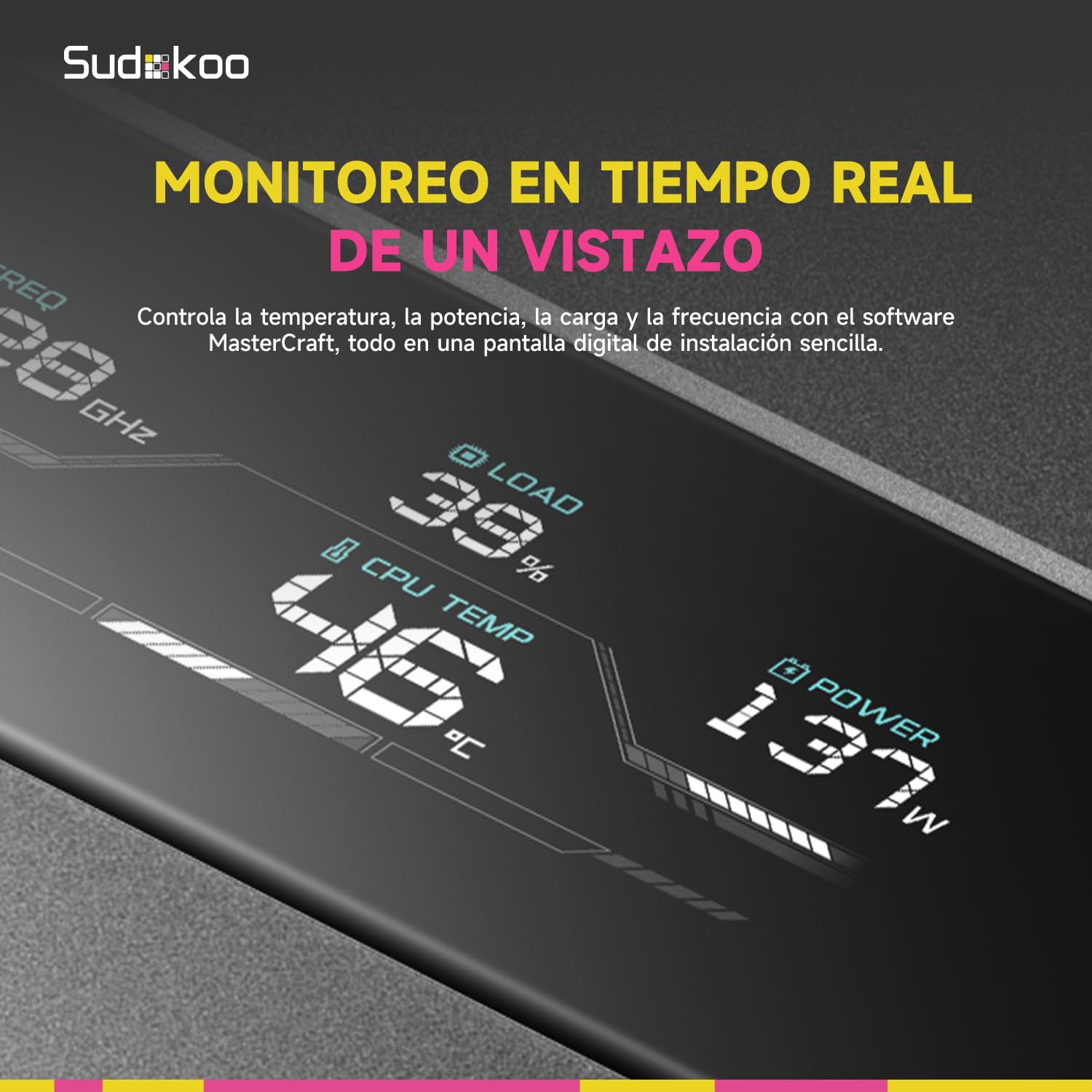 Sudokoo SK620V Disipador CPU AM5: CPU Cooler con Pantalla Digital Solo para AM5 -Doble Torre con Dos PWM FDB Ventiladores de 120mm y 6 HeatPipes, Fácil Montaje Deslizante, 5 Años de Garantía, Negro
