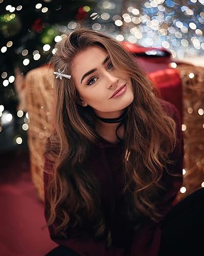 Miniatura 5 de Pinzas para el cabello de copo de nieve de Navidad, horquillas de copo de nieve con diamantes de imitación para mujeres y niñas, accesorio para el