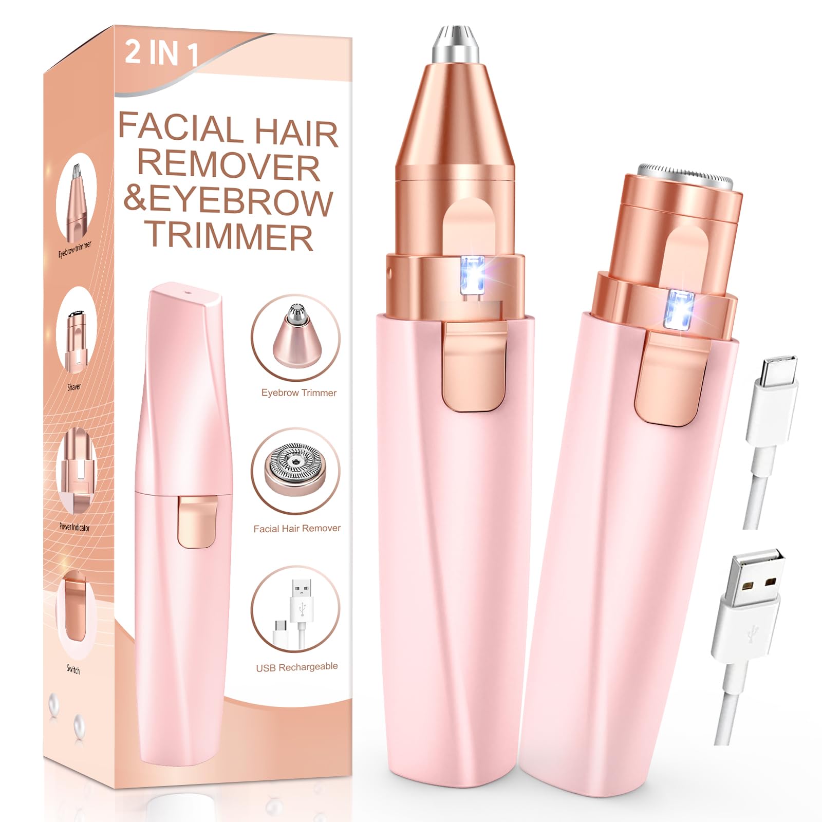 2-in-1 Facial Hair Remover & Eyebrow Trimmer -11