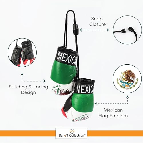 Miniatura 4 de SandT Collection Mini guantes de boxeo Country Flag - Guantes de boxeo colgantes