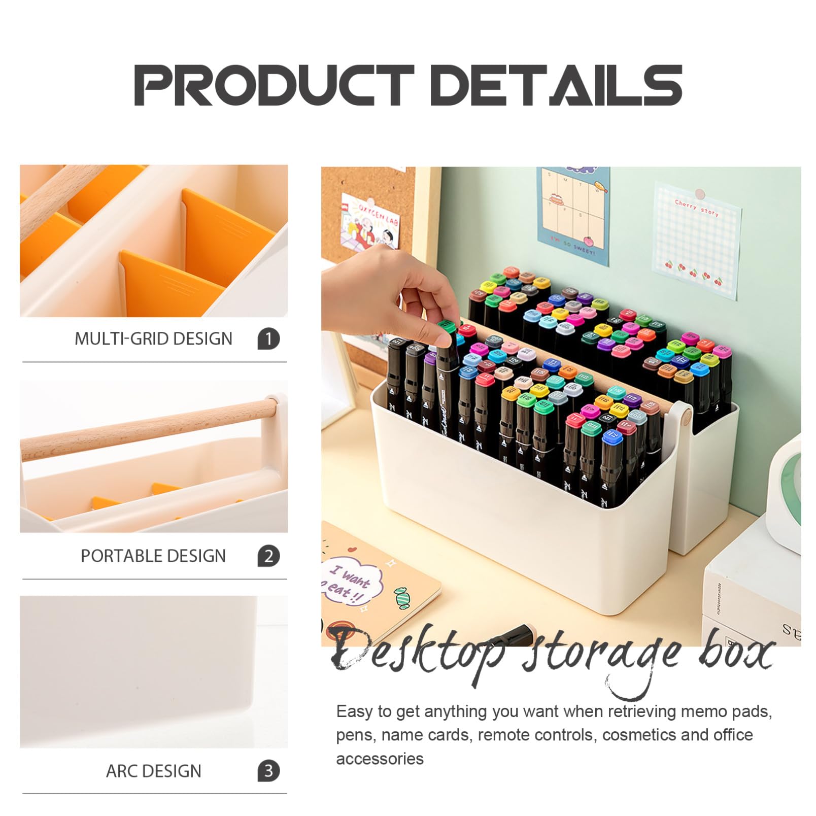 VICASKY Caja De Almacenamiento De Escritorio Organizador De Papelería Soporte De Maquillaje Estuche Para