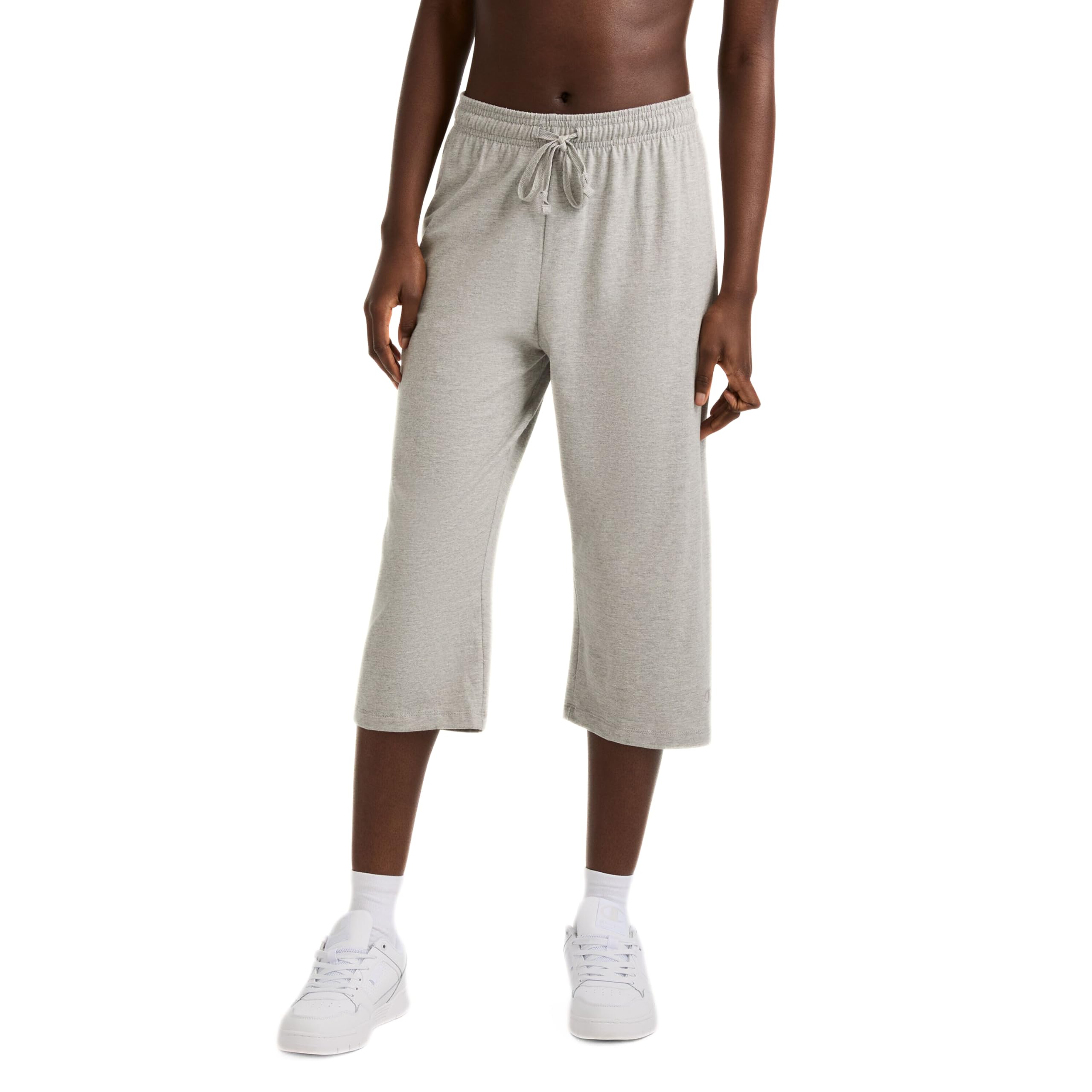 Champion Women's Cotton Jersey Capris, Oxford Gray, XXL