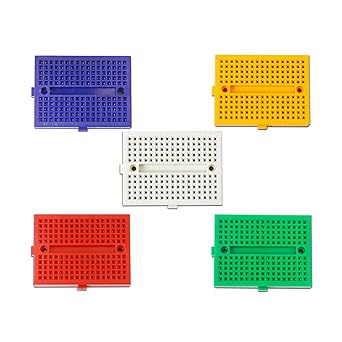 Pack of 5 Mini Small solderless breadboard Compatible for Proto Shield 170 Points (MULTICOLOR)