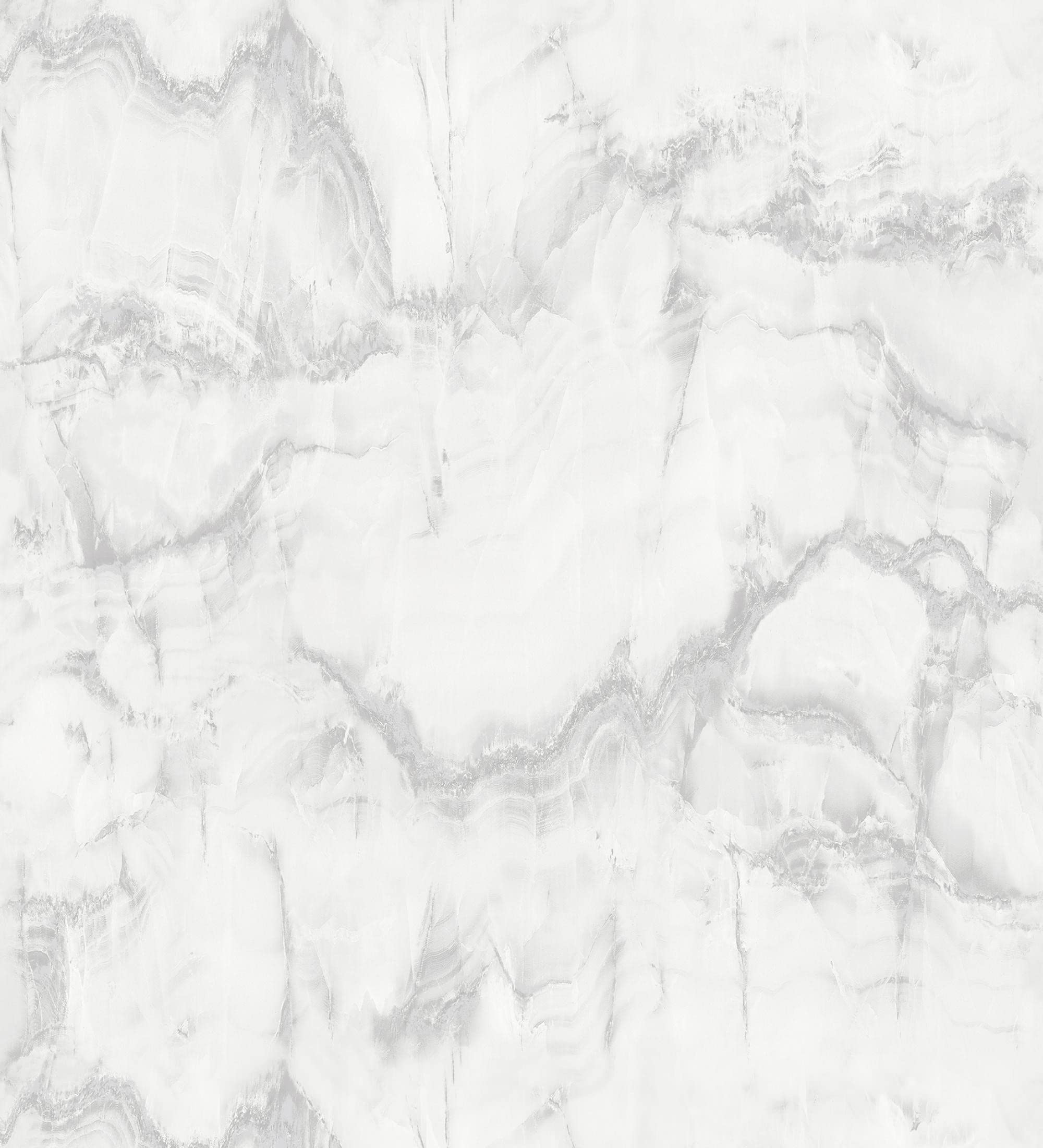 GAULAN 680935 - Papel pintado lavable imitando al mármol blanco con vetas grises para pared salón cocina dormitorio comedor - Rollo de 10 m x 0,53 m