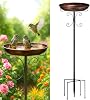 40 Inch Metal Bird Bath with Stand, Vintage Garden Bird Feeder Bowl for Outdoor Patio Lawn Décor, Freestanding Birdbath with Stable 5-Pronged Base (Antique Bronze)