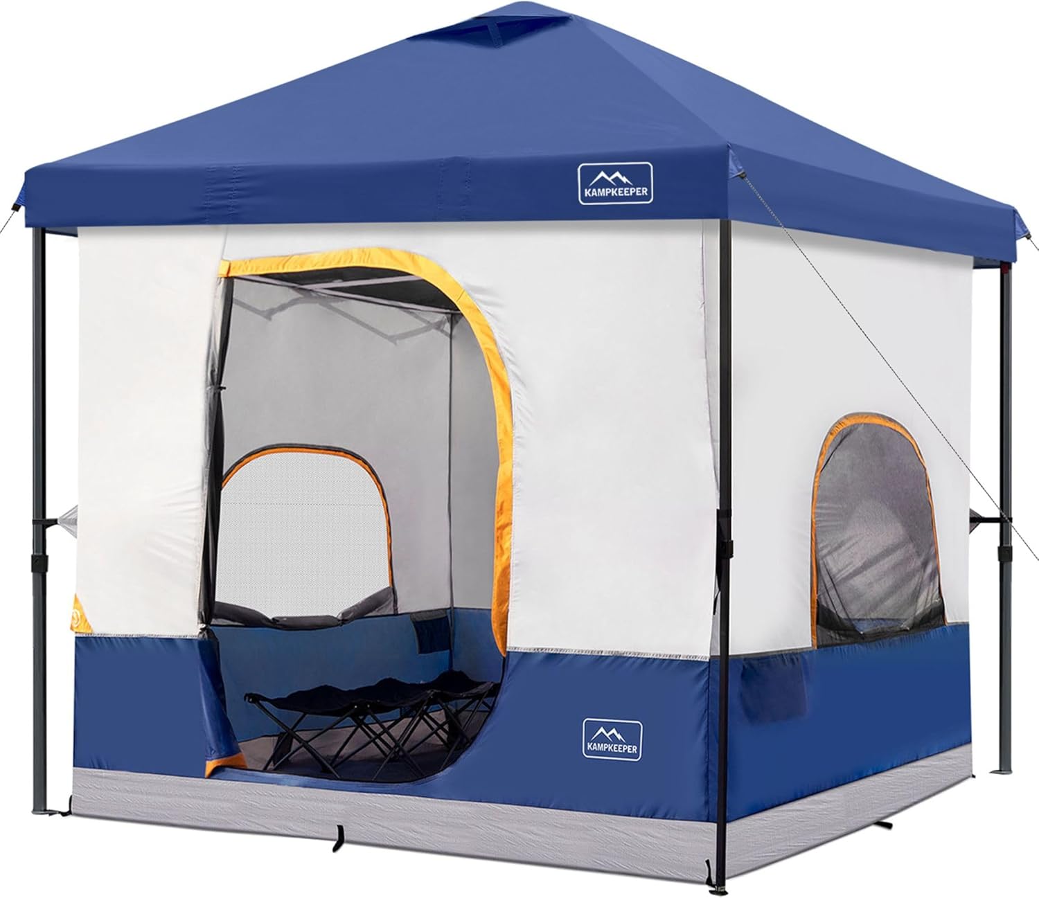 KAMPKEEPER 6 Person Camping Tent, 10x10 Pop Up Canopy Tent with Camping Inner Tent, Converts 10x10 Straight Leg Canopy into Camping Tent–Fully Vented Roof(Canopy Frame Included) KAMPKEEPER 6 Person Camping Tent, 10x10 Pop Up Canopy Tent with Camping Inner Tent, Converts 10x10 Straight Leg Canopy into Camping Tent–Fully Vented Roof(Canopy Frame Included)