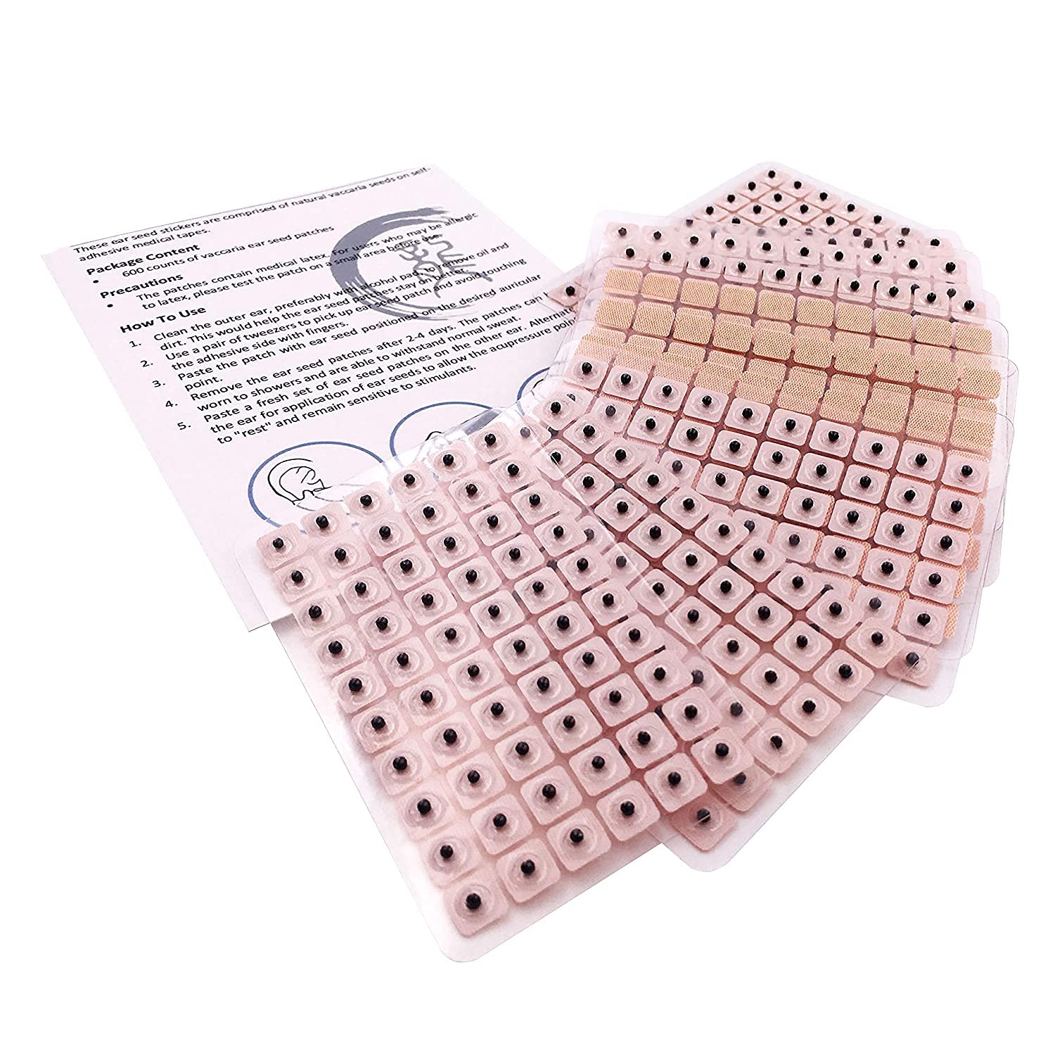 ACS Ear Press Seeds, Magnetic Therapy Ear massager Patches for Pressure - Pack of 10