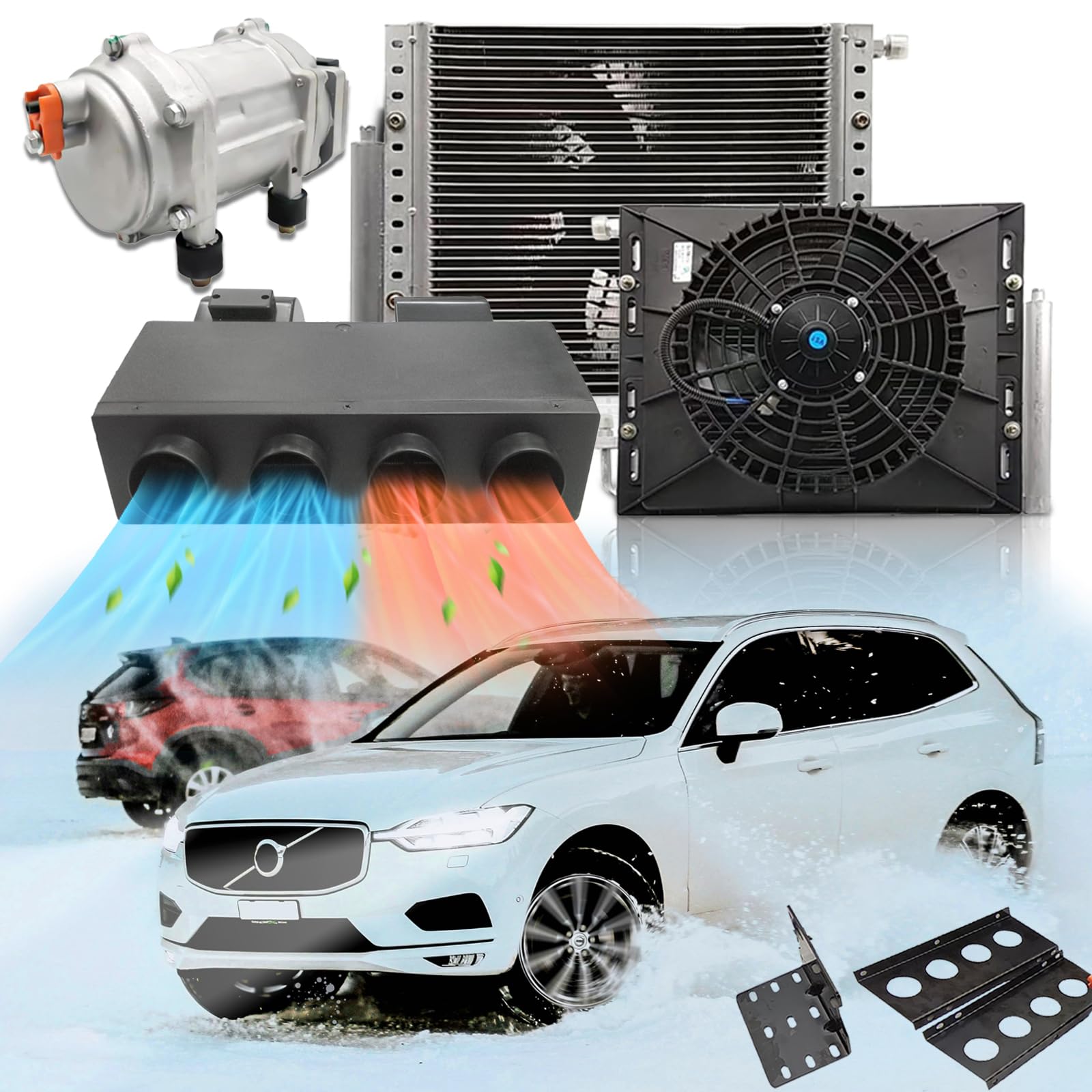 Amazon.com: 12V DC Under Dash Air Conditioner Heater Combo, 10000 BTU ...