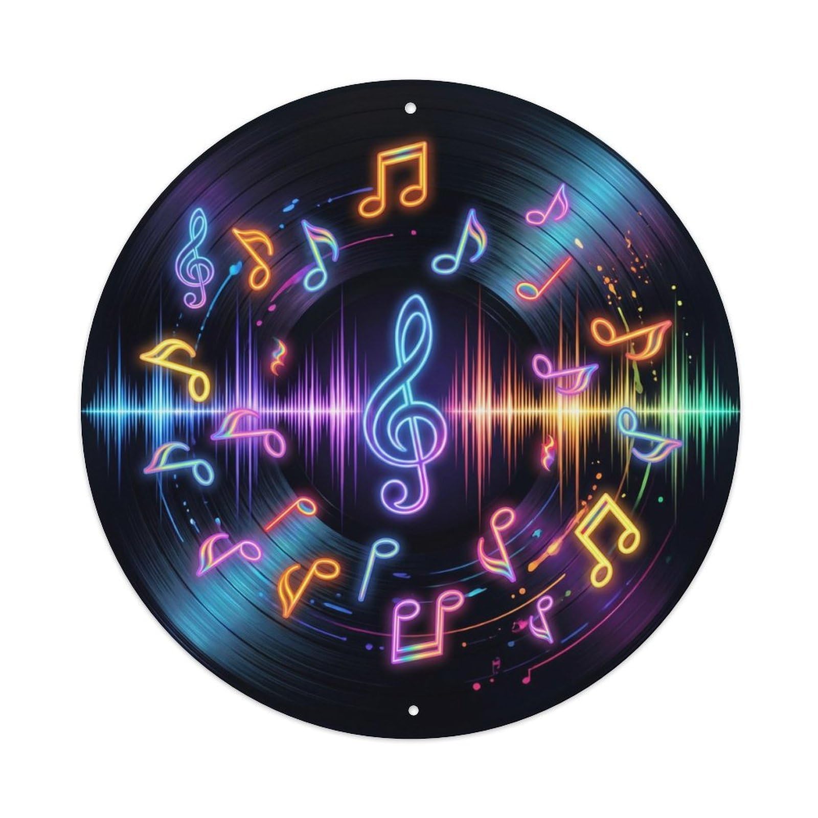 Colorful Music Vinyl Records Balance Bright Shadow Metal Tin Sign