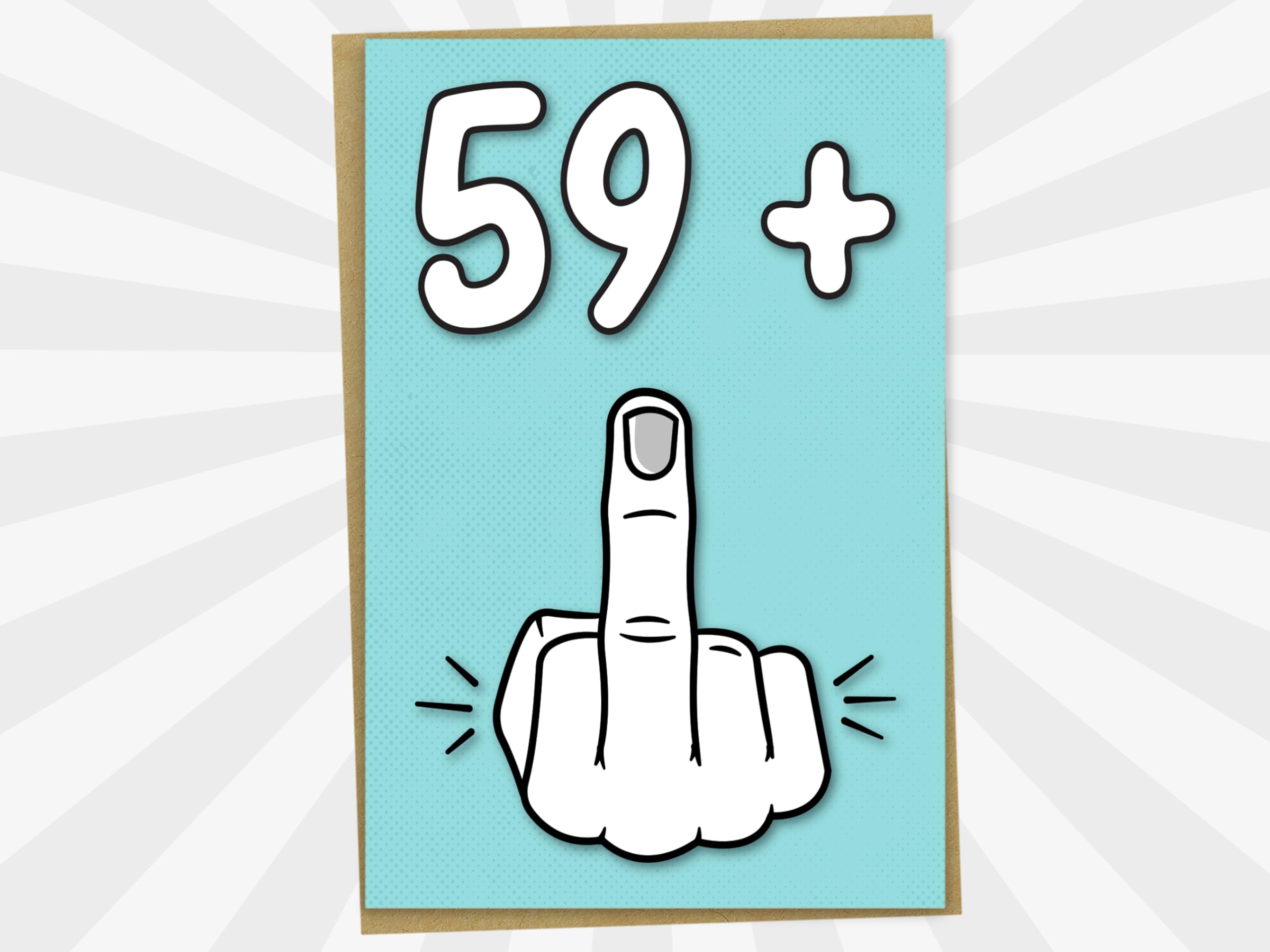 60th Birthday Card, 59+1 Today, Funny Birthday Card for 60 Year 