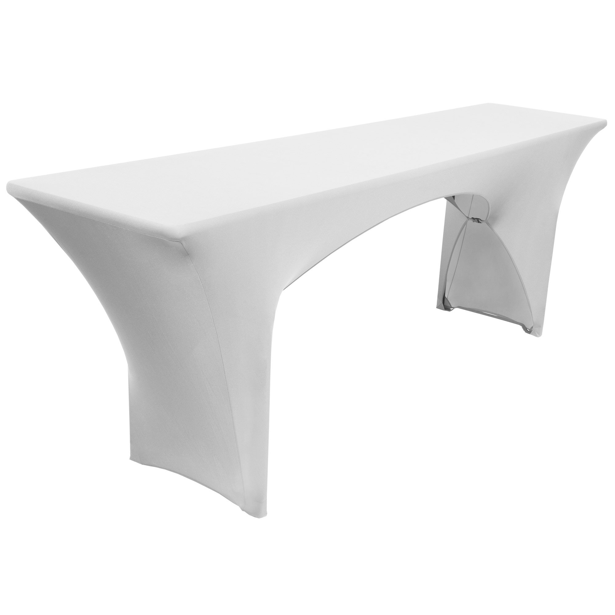 Beautissu Set con tovaglia e copripanca per ristoranti Victoria - 220x70x80cm - tessuto elasticizzato - per birreria catering ricevimenti - bianco