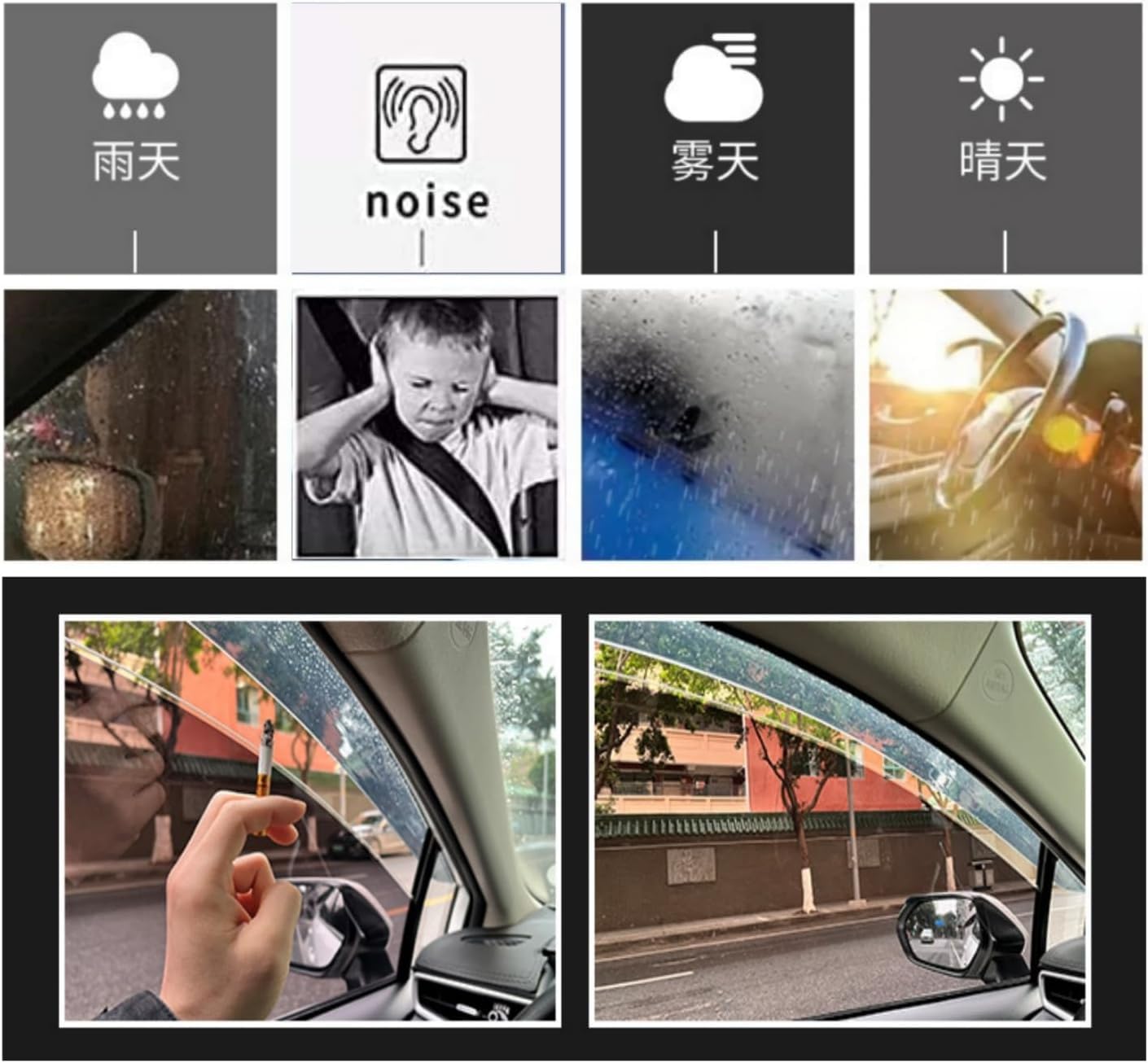 PANXUC Car Wind Deflectors for Subaru Impreza GT 2017-2022, Side Window Wind Rain Deflector Window Visor Sun Rain Guard Smoke Guards